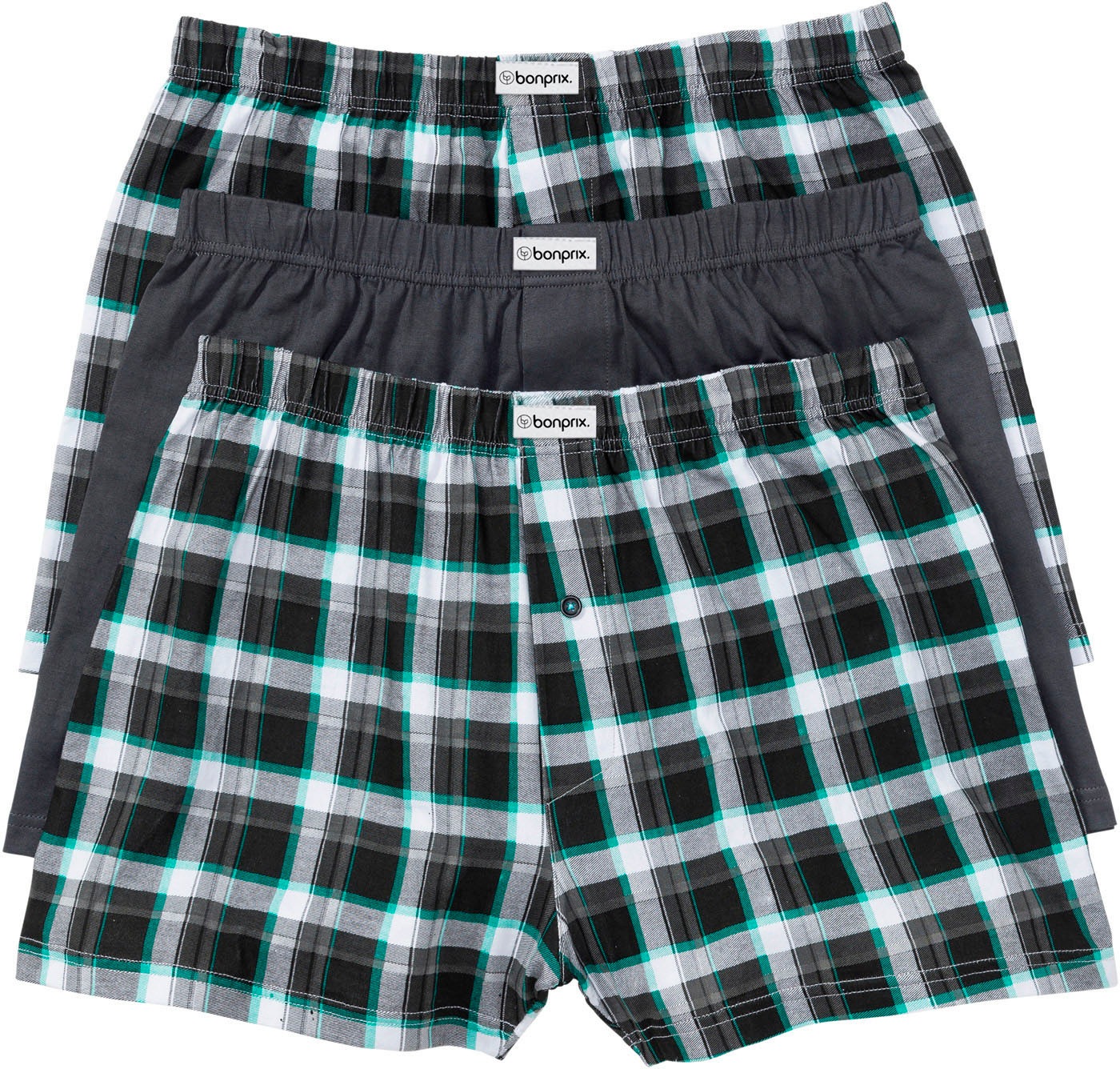 bonprix Boxershorts Packung, 3 Stk. lockere Passform, aus Baumwolle, Jersey günstig online kaufen
