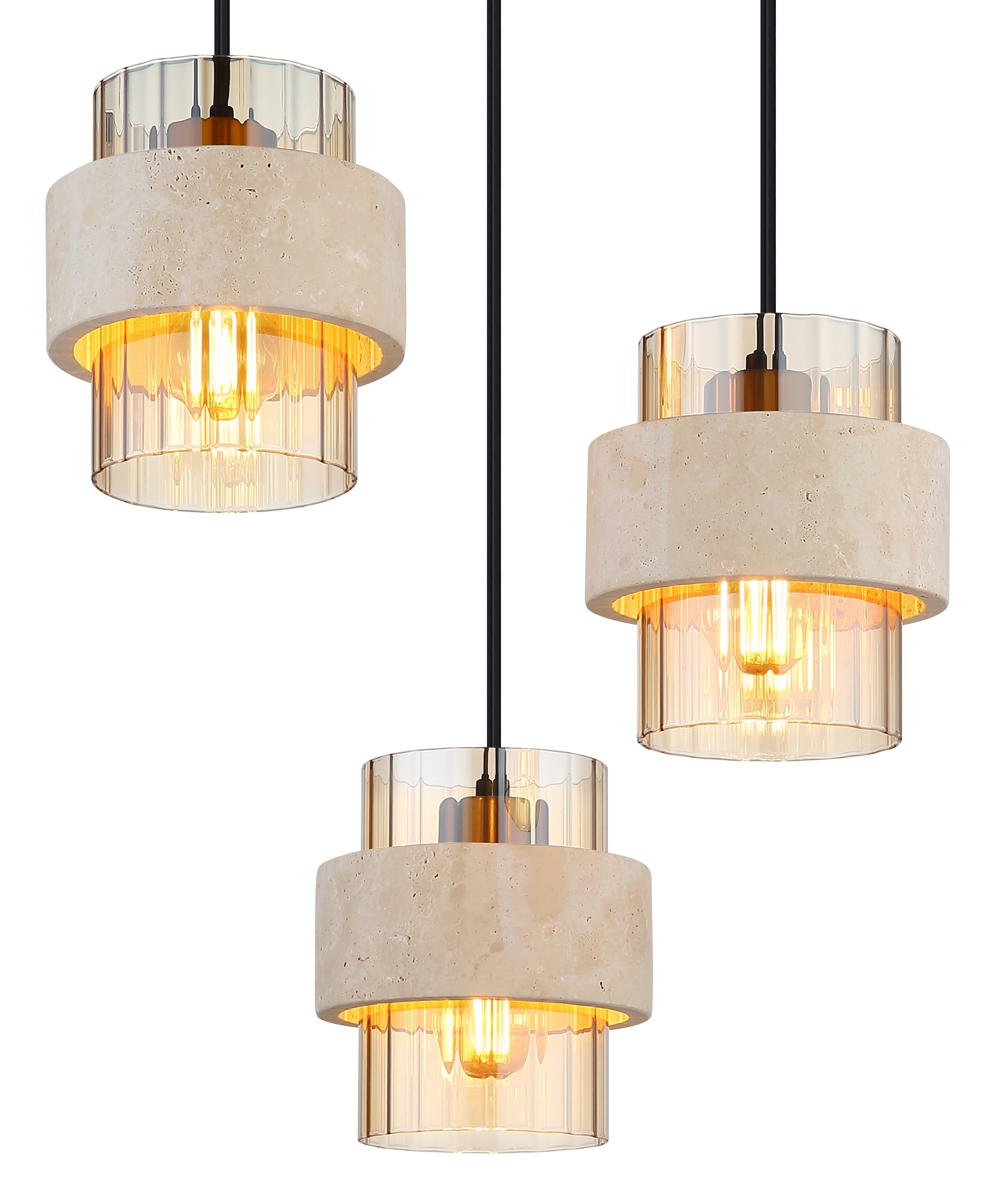 GLOBO LIGHTING Hängeleuchte »DAREN« E27 1 Stk. Hängeleuchte mit Glas & Stein, edel, warm & dekorativ