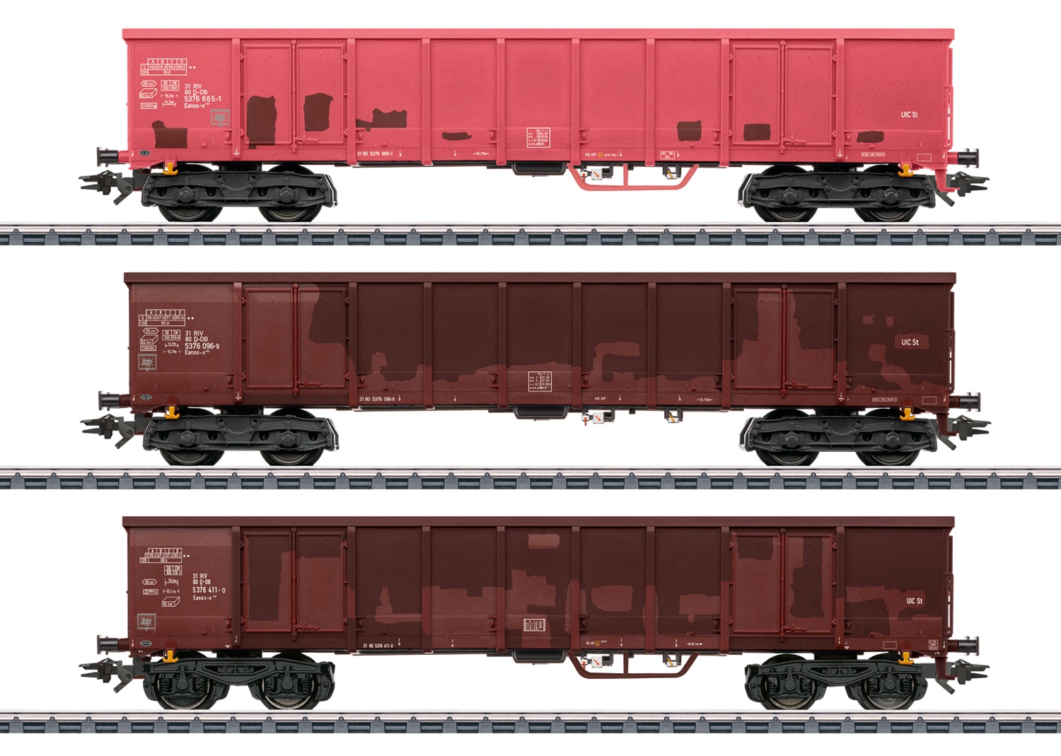 MÄRKLIN Kinder Güterwagen "Hochbordwagen-Set DB AG - 47188", rot, Kunststoff, Metall, Modelleisenbahn-Fahrzeuge