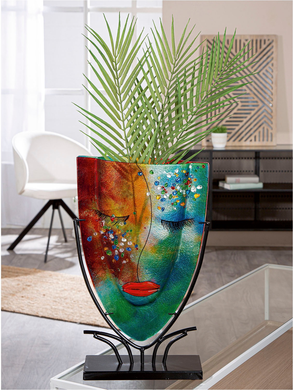Casablanca by Gilde Tischvase "Gesichtsvase oval Violet lila H. 49 cm", (1 günstig online kaufen