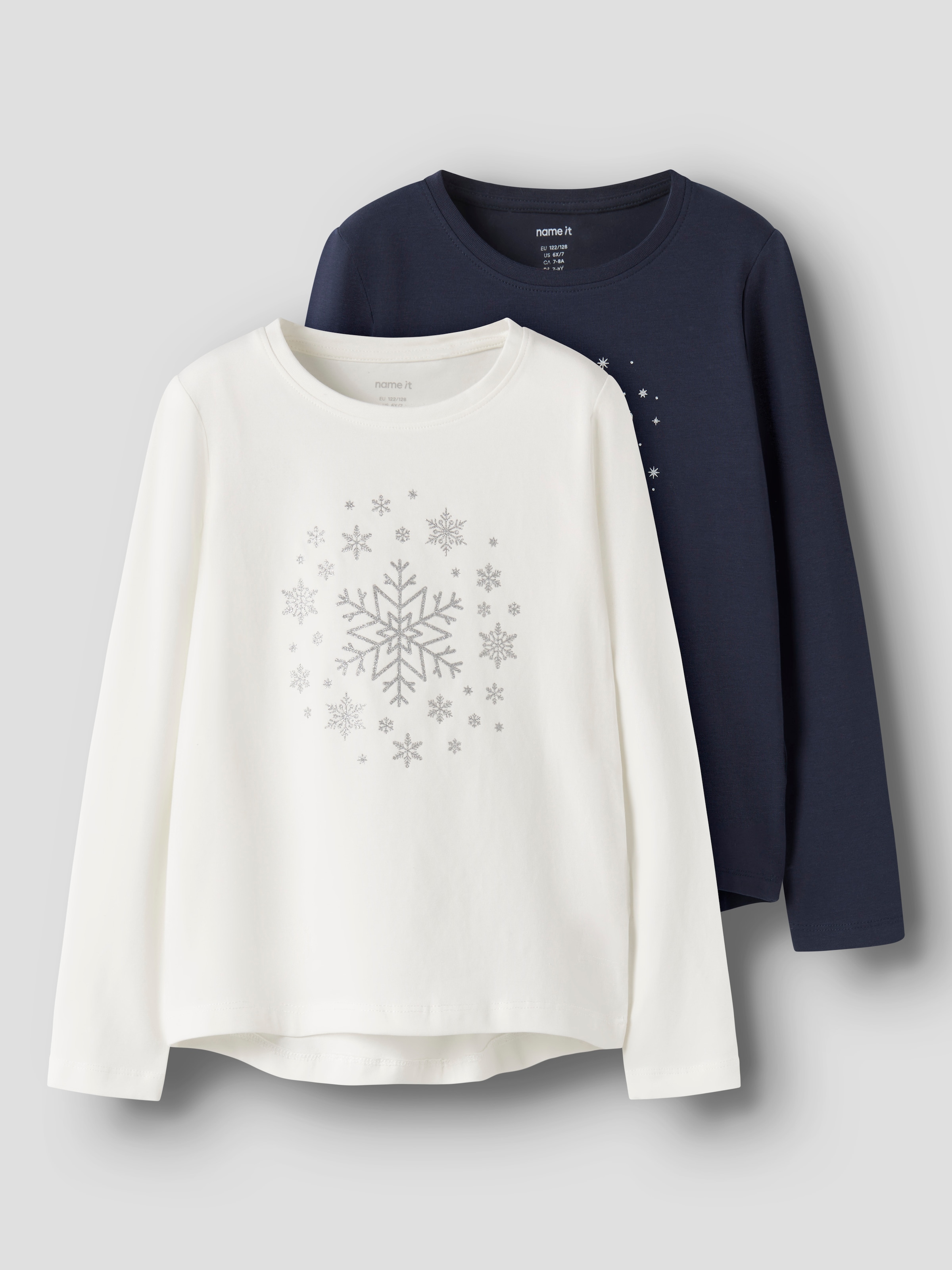 Name It T-Shirt "NKFVIPARTY 2P LS TOP" Packung, 2 Stk. Baumwollmischung, regular fit
