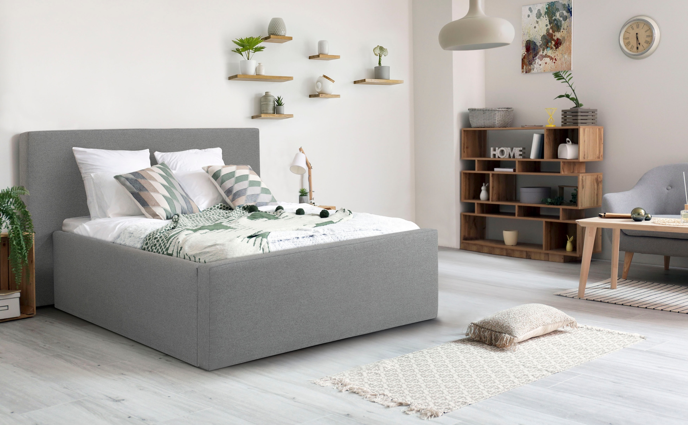 Home affaire Polsterbett "Dalina" geradliniges Kopfteil, in 5 Breiten, auch günstig online kaufen