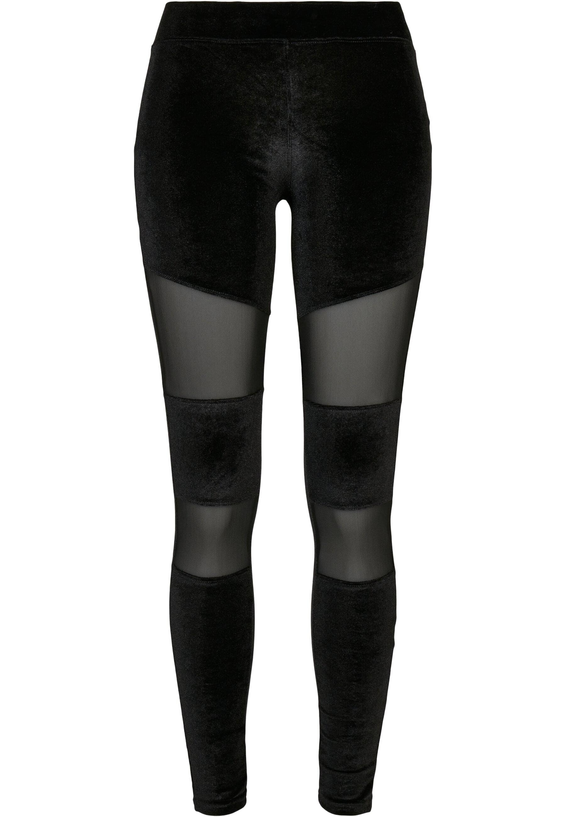 URBAN CLASSICS Leggings "Urban Classics Damen Ladies Velvet Tech Mesh Leggings", (1 tlg.)