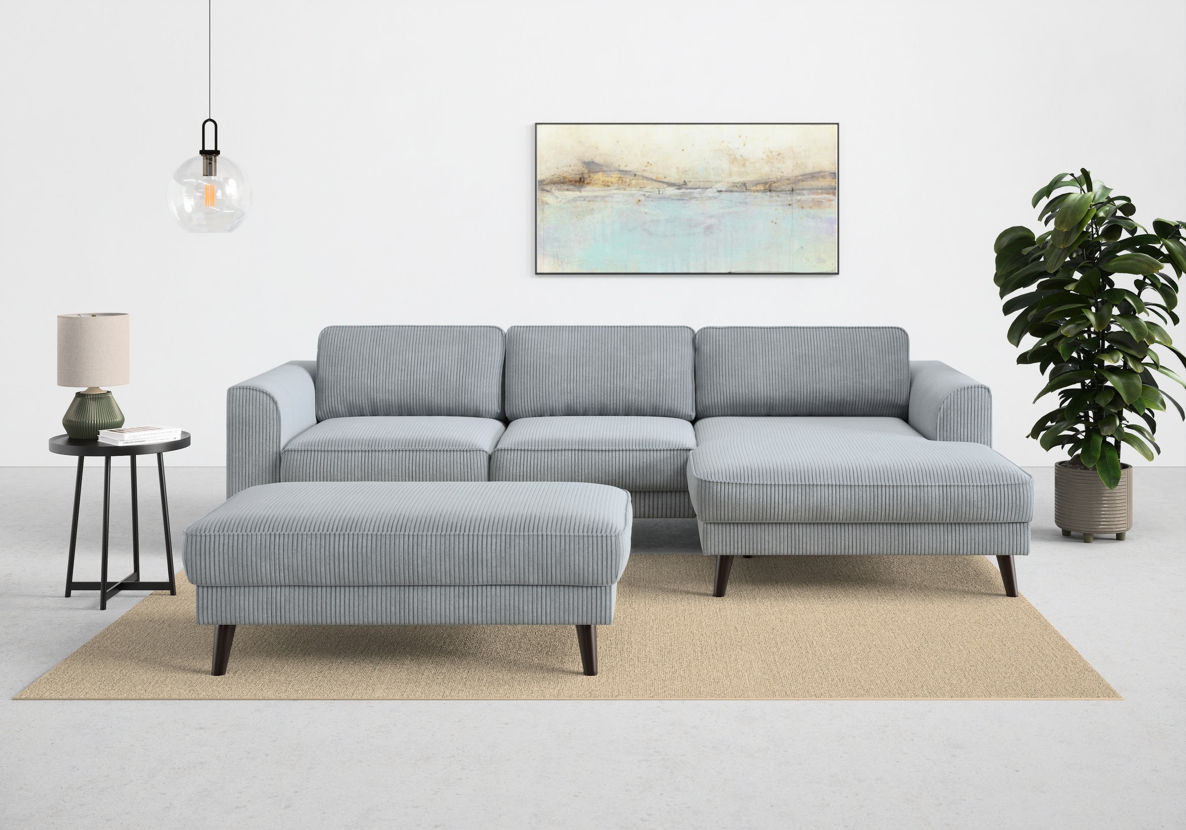 TRENDMANUFAKTUR Ecksofa »Lumber Jack, elegantes Designsofa, zeitlos modern, hoher Sitzkomfort«, wahlweise mit Bettfunktion u. Bettkasten, L-Form