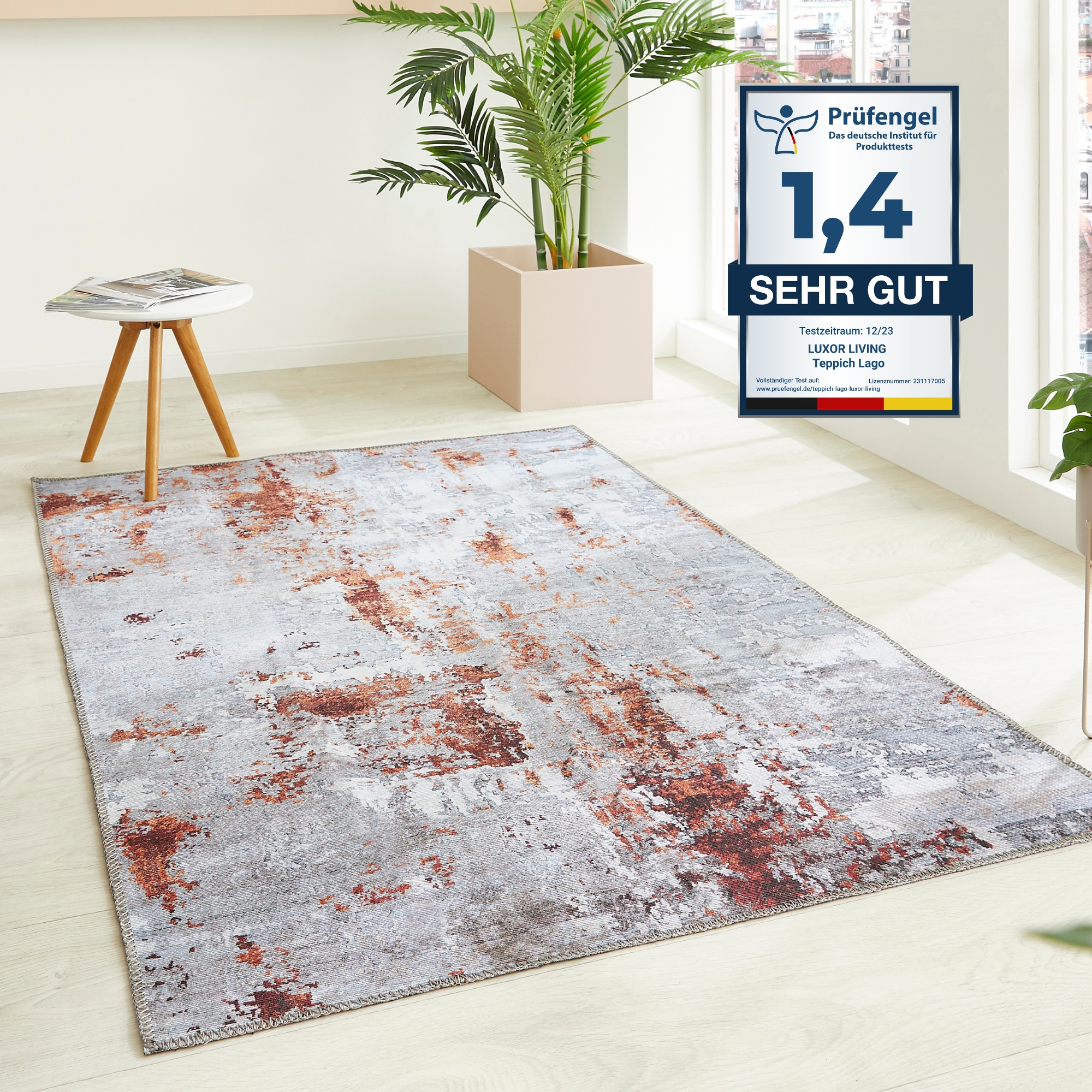 LUXOR living Teppich »Lago«, rechteckig, 6 mm Höhe, faltbarer Teppich, modernes Design, waschbar, In- und Outdoor geeignet