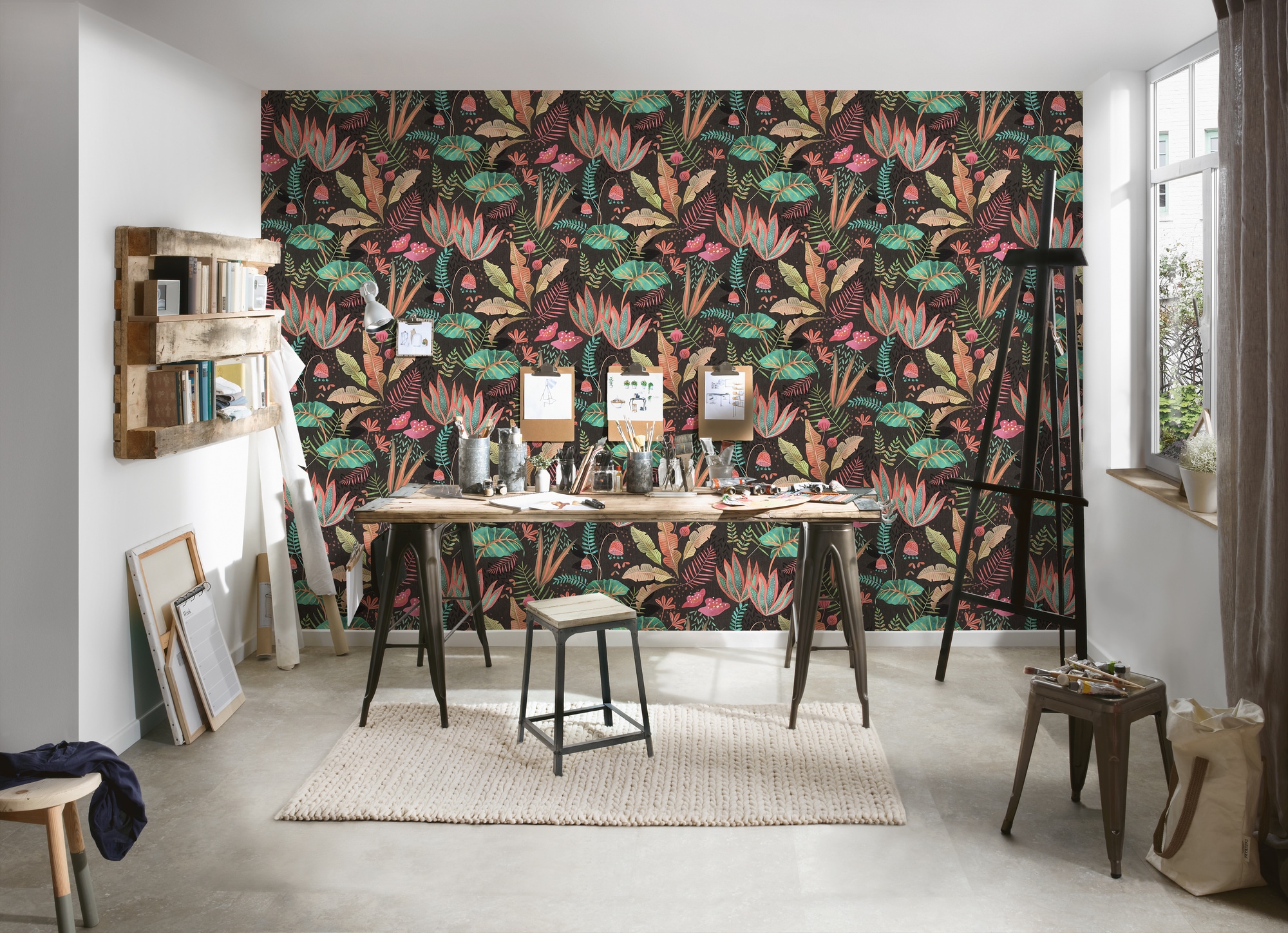 living walls Vliestapete »Famous Garden florale Tapete Mustertapete Pflanzen Blattmotiv«, matt, Vliestapete Blätter für Schlafzimmer Küche Wohnzimmer Floral Design