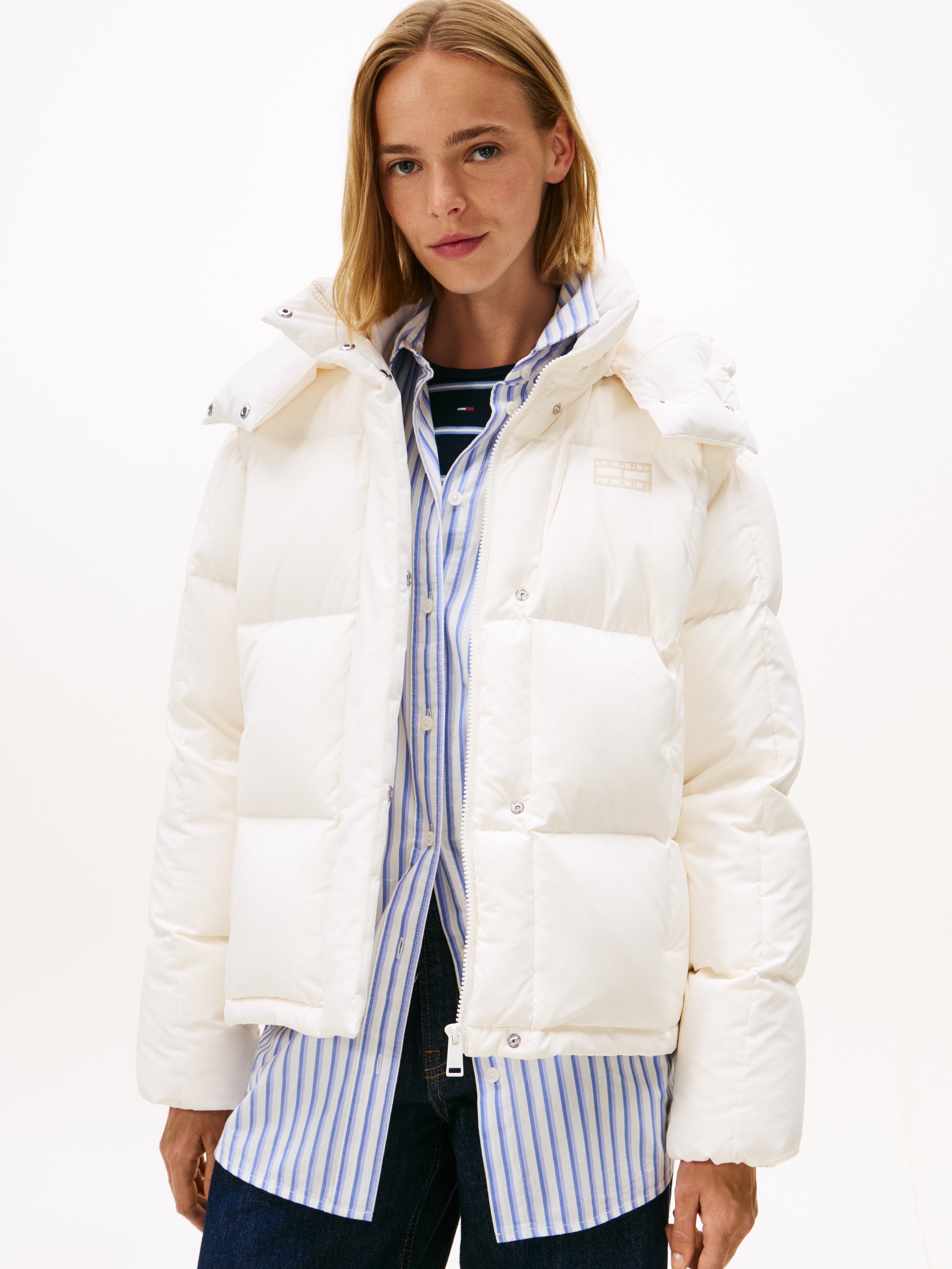 Tommy Jeans Steppjacke "TJW ALASKA GRID DOWN JACKET EXT" mitKapuze günstig online kaufen