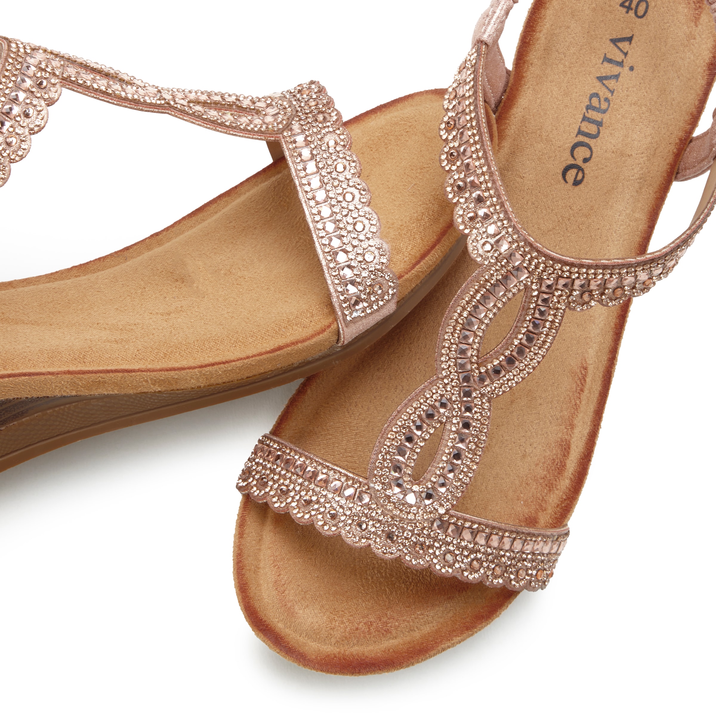 Vivance Sandalette »Sommerschuh«, Sandale, Sommerschuh mit Glitzerdetails und elastischem Riemchen VEGAN