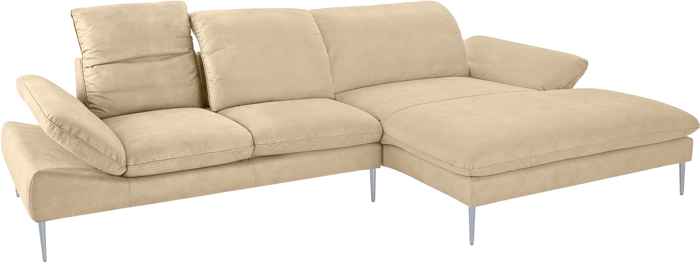 W.SCHILLIG Ecksofa »enjoy&MORE, Designsofa, bequem, zeitlos und elegant, L-Form«, mit Sitztiefenverstellung, Füße silber matt, Breite 340 cm