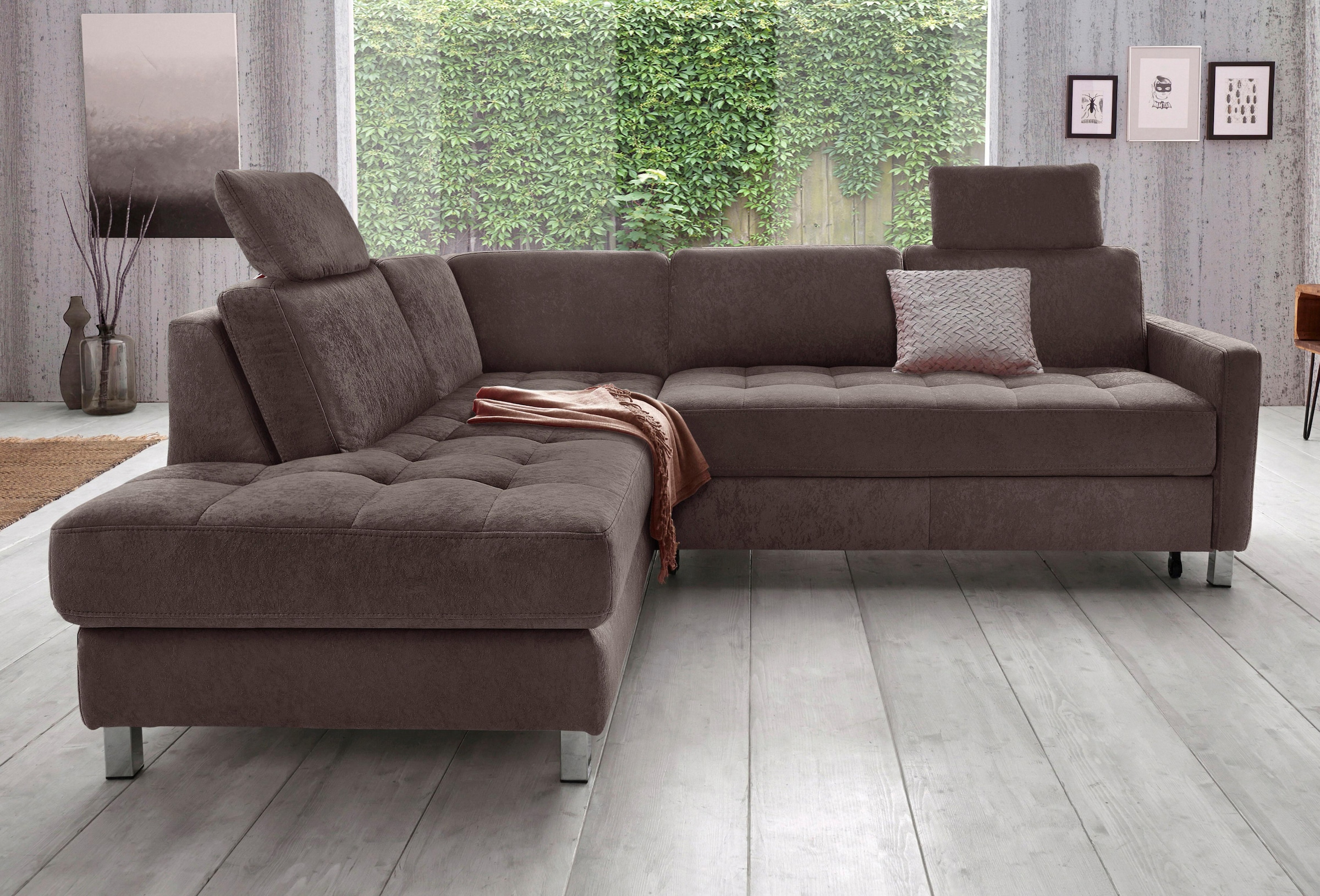 sit&more Ecksofa "Pablo L-Form" wahlweise mit Schlaffunktion