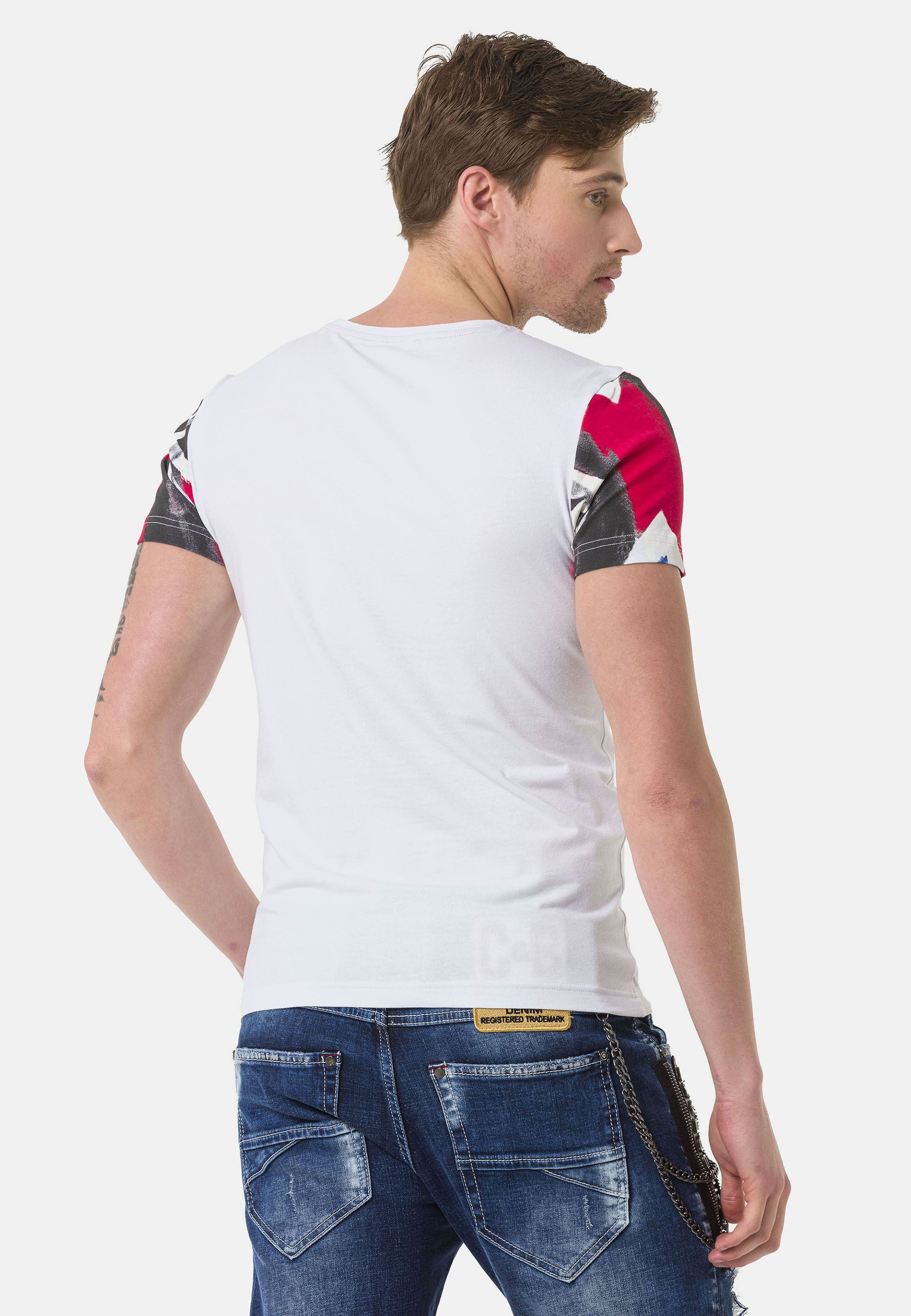 Cipo & Baxx T-Shirt »T-Shirt«, mit großem Flaggenprint