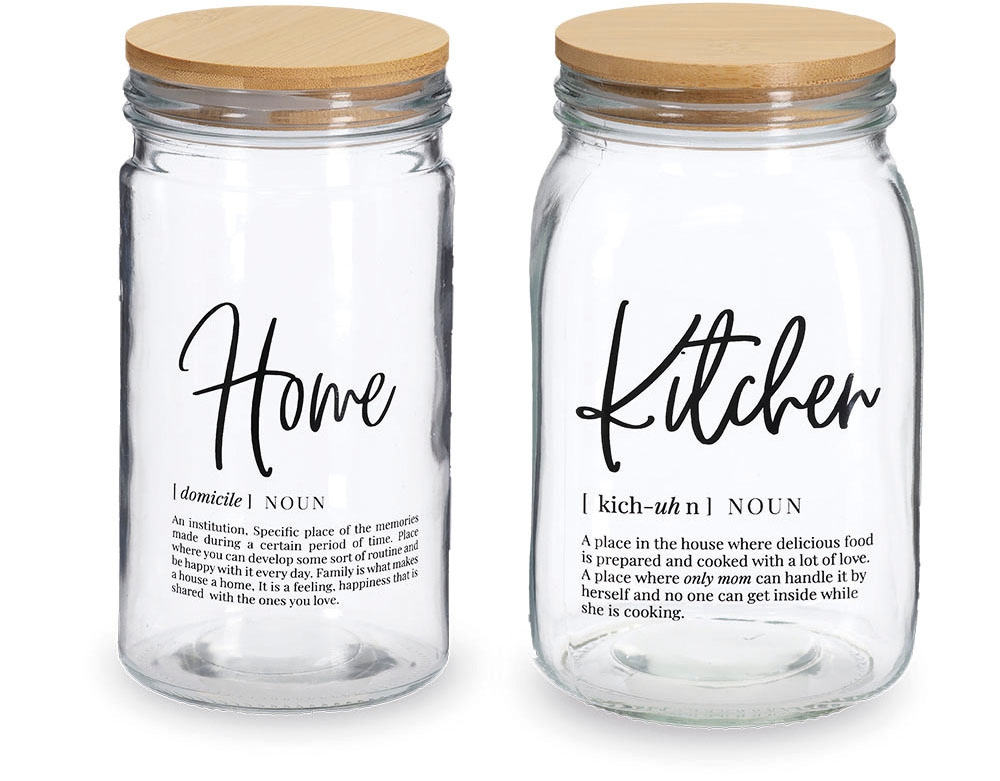 Zeller Present Vorratsglas "HOME & KITCHEN" Set, HOME - 1000 ml, Ø 10 x 19, günstig online kaufen