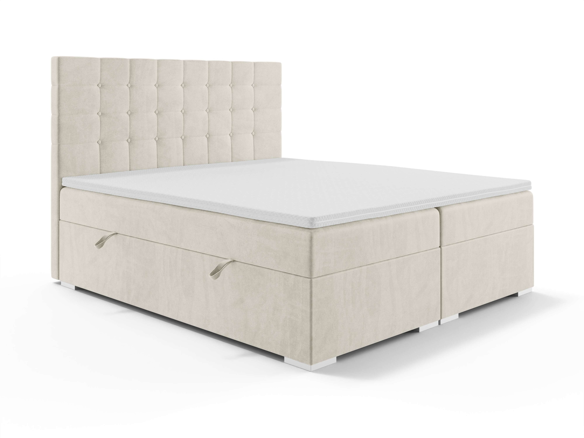 INOSIGN Polsterbett »Semla mit Matratze und Topper, in 3 Breiten (140, 160 und 180 cm)«, Boxspringbett mit Kopfteil, Bettkasten, Matratze (BFK/TFK) und Topper