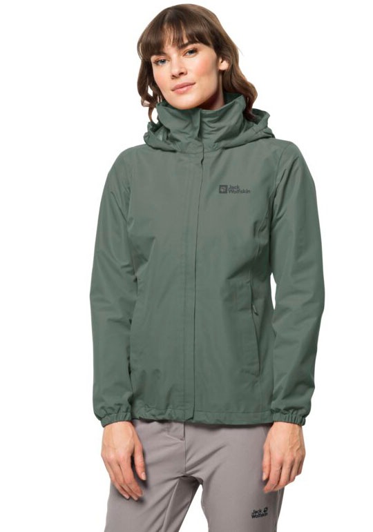 Jack Wolfskin Funktionsjacke "STORMY POINT 2L JKT W", mit Kapuze, mit verstaubarer Kapuze