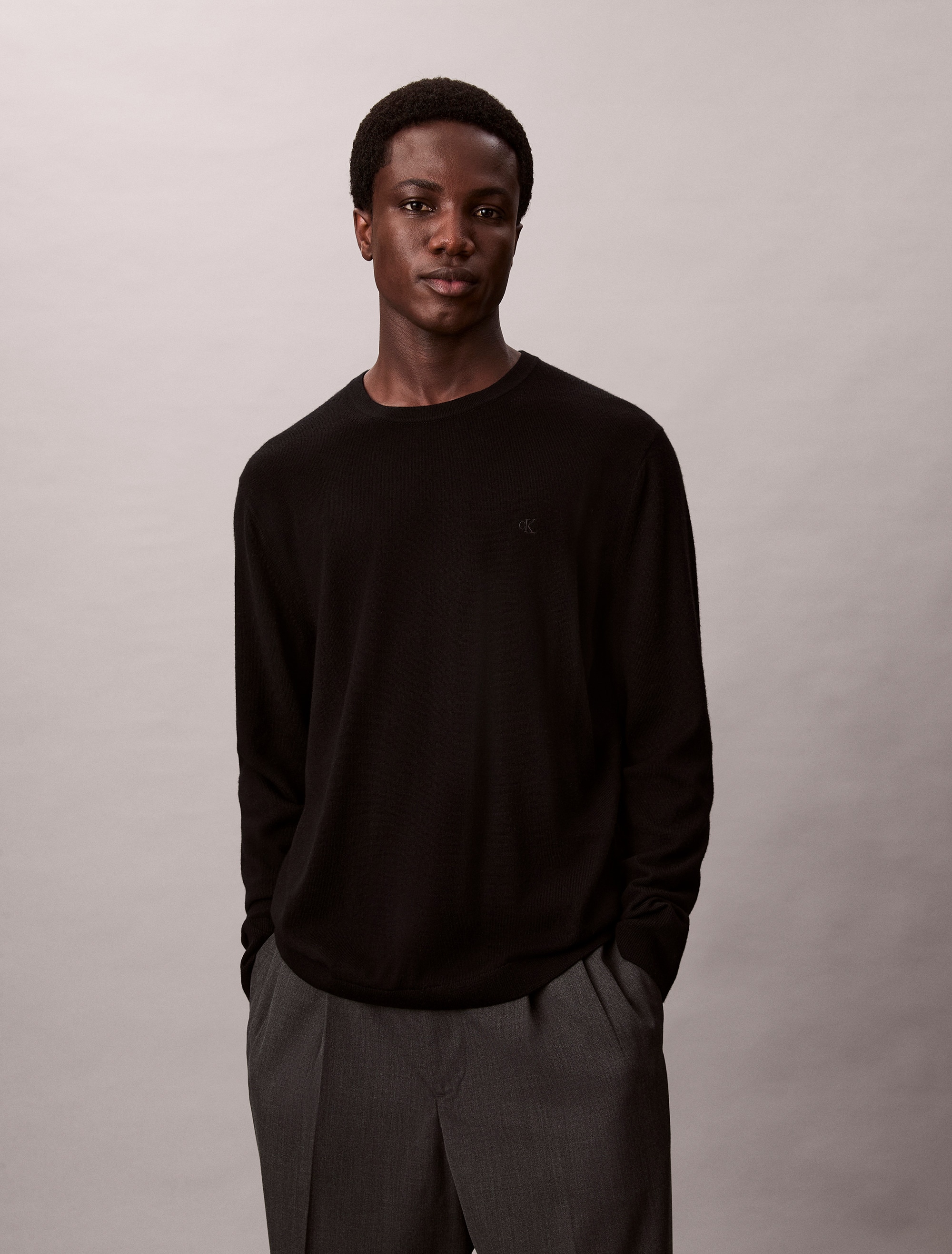 Calvin Klein "LS 100% MERINO CREW 14GG" Mit Rundhalsausschnitt, regular fit