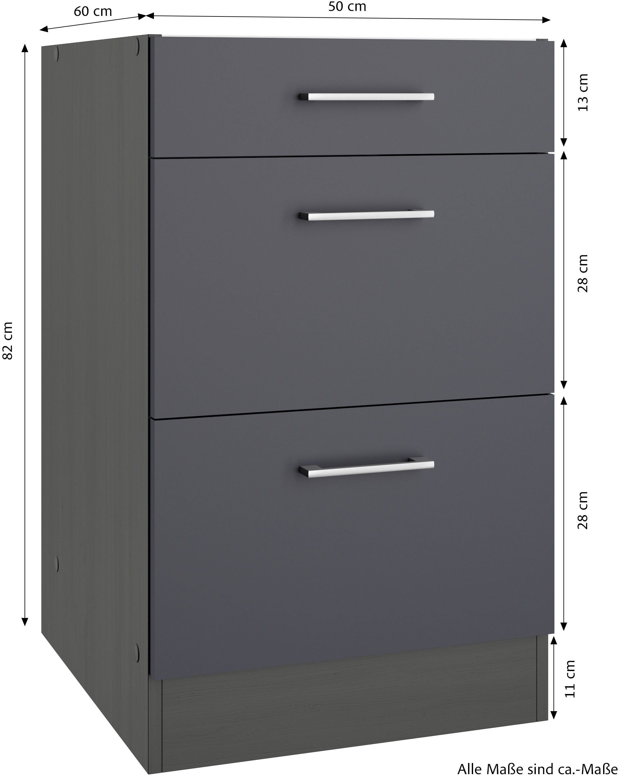 KOCHSTATION Unterschrank »KS-Milan«, HELD Möbel, Auszugschrank 50 cm, matte oder hochglänzende Fronten