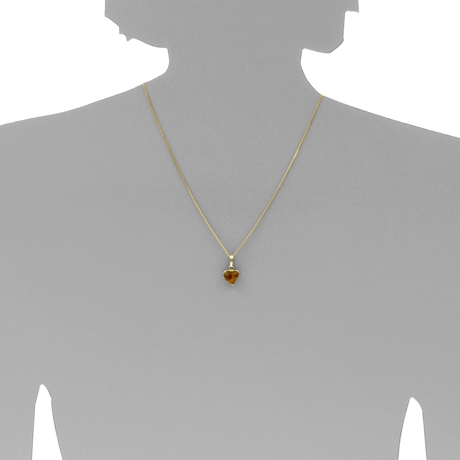 OSTSEE-SCHMUCK Kettenanhänger »- Herz - Silber 925/000, vergoldet - Bernstein«