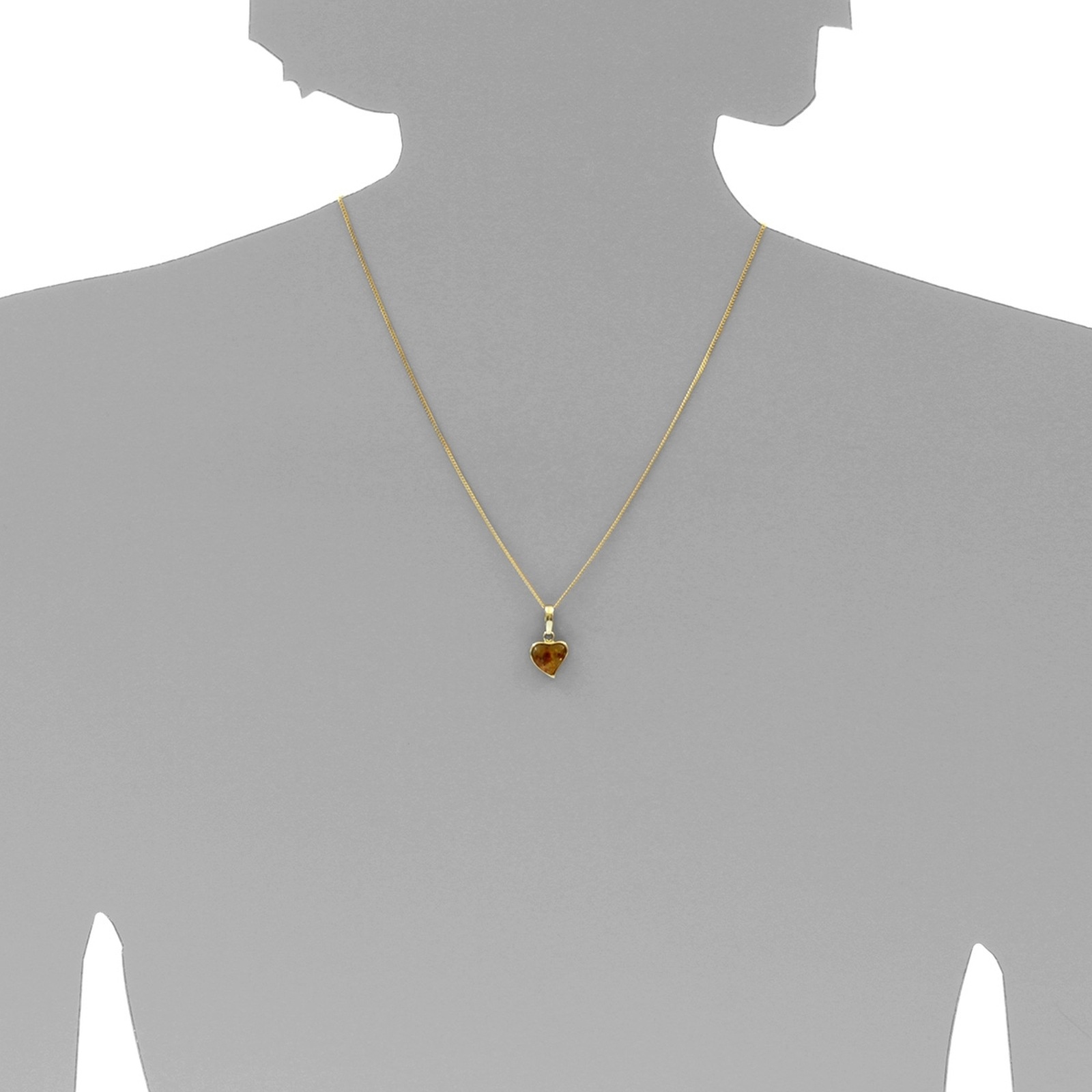 Kette mit Anhänger OSTSEE-SCHMUCK "Ostsee-Schmuck Kette mit Anhänger Herz Kette mit Anhänger Herz" Gr. 45, gold, Halsketten, Damen, 45cm, Silber 925 (Sterlingsilber), L: 42 6