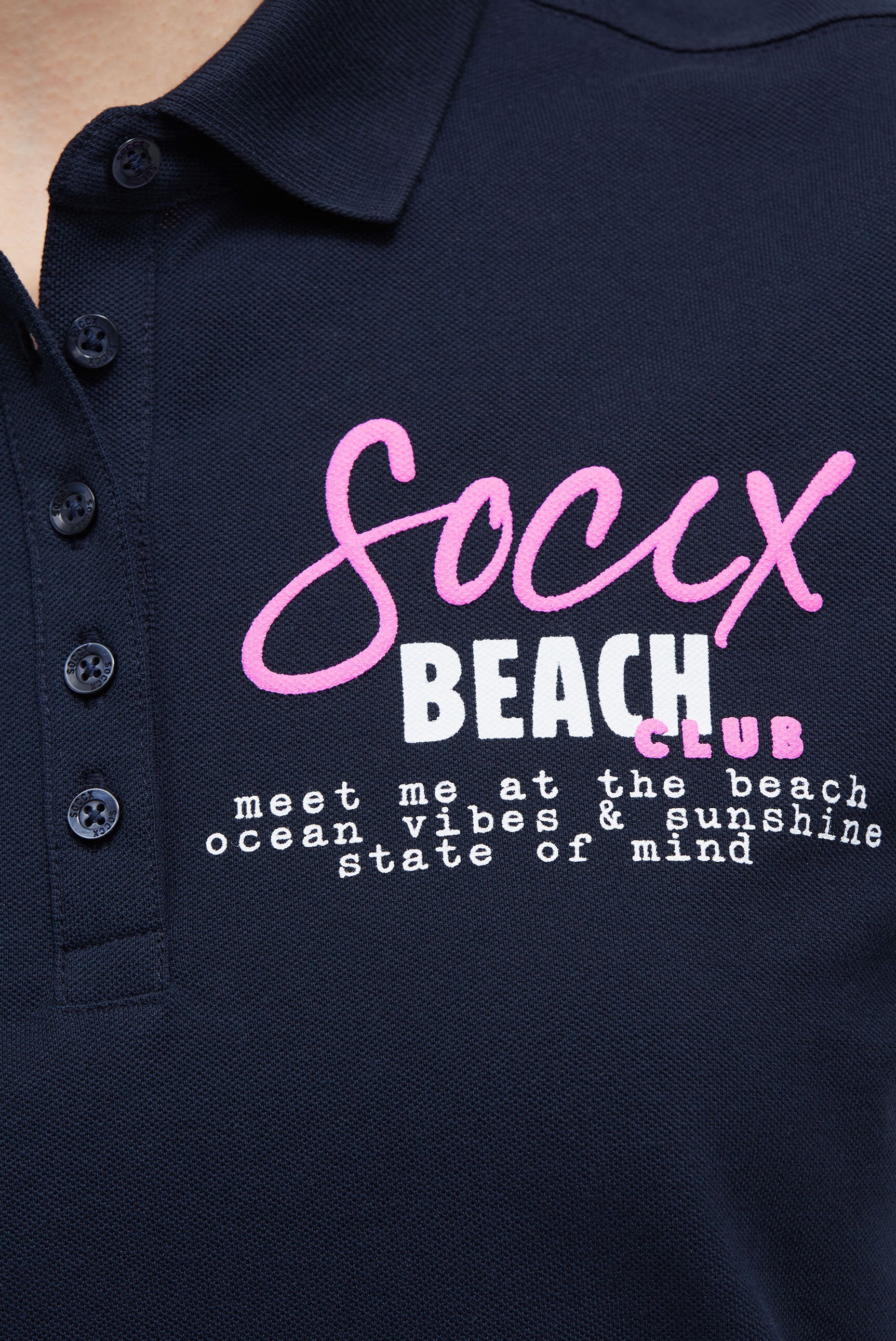 SOCCX Poloshirt mit Puff-Print