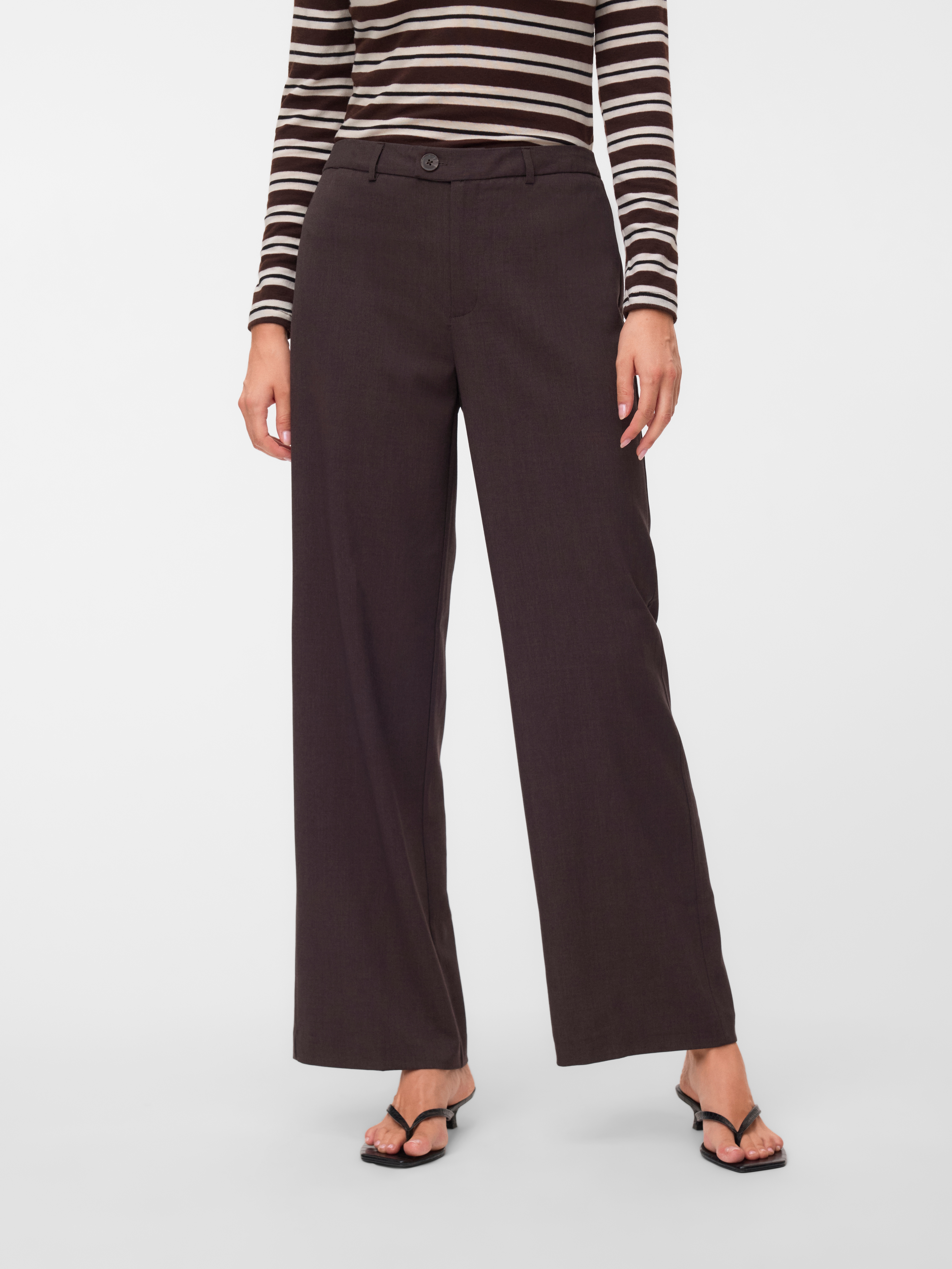Vero Moda Anzughose "VMTEXAS MW STRAIGHT PANT NOOS" Materialmix