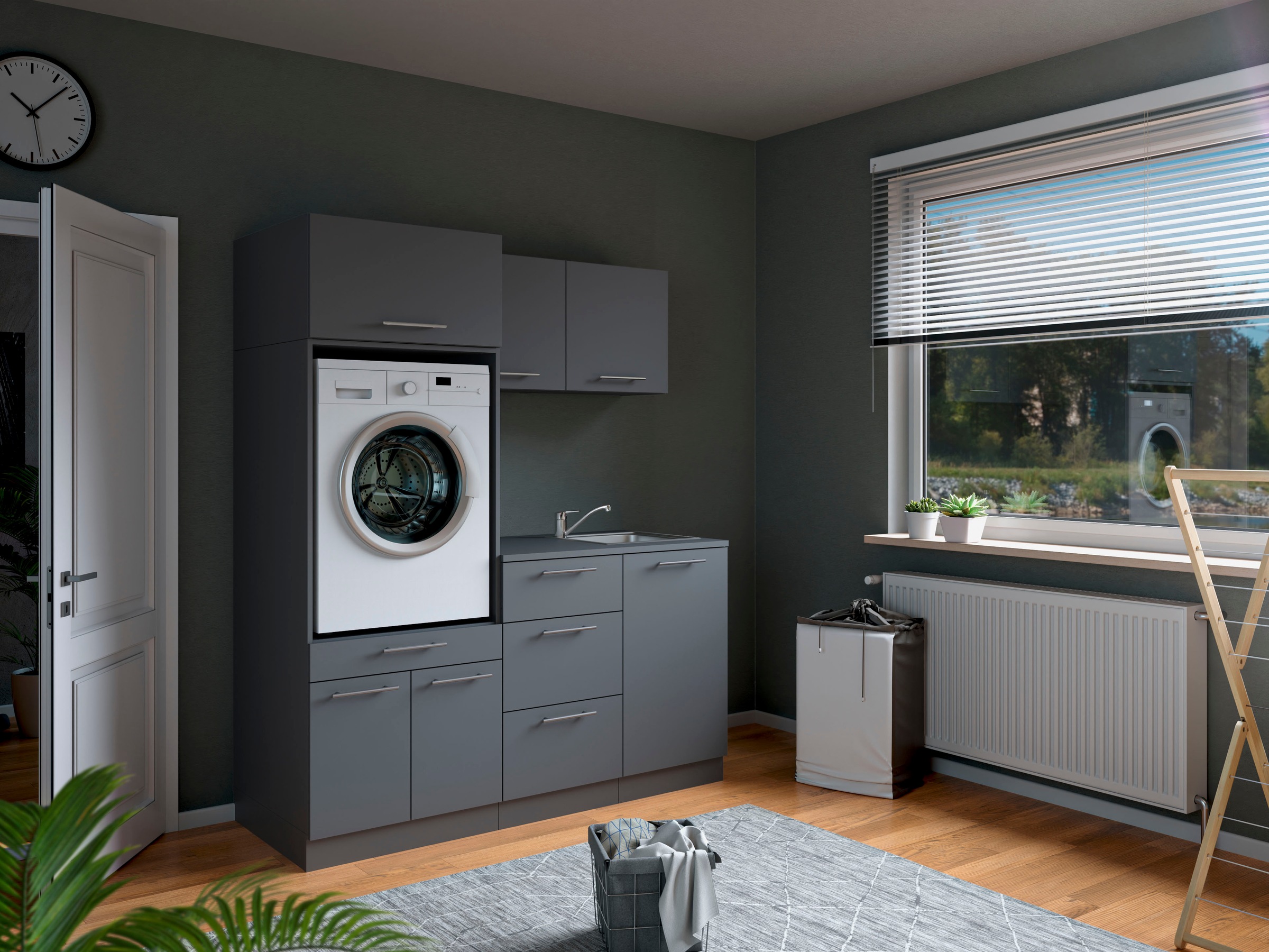 Laundreezy Mehrzweckschrank-Set »Laundreezy, 6-tlg. Mehrzweckschrank-Set B/H/T 168/238/68 cm«, (6 St.), Breite 168 cm, Soft-Close-Funktion für Türen