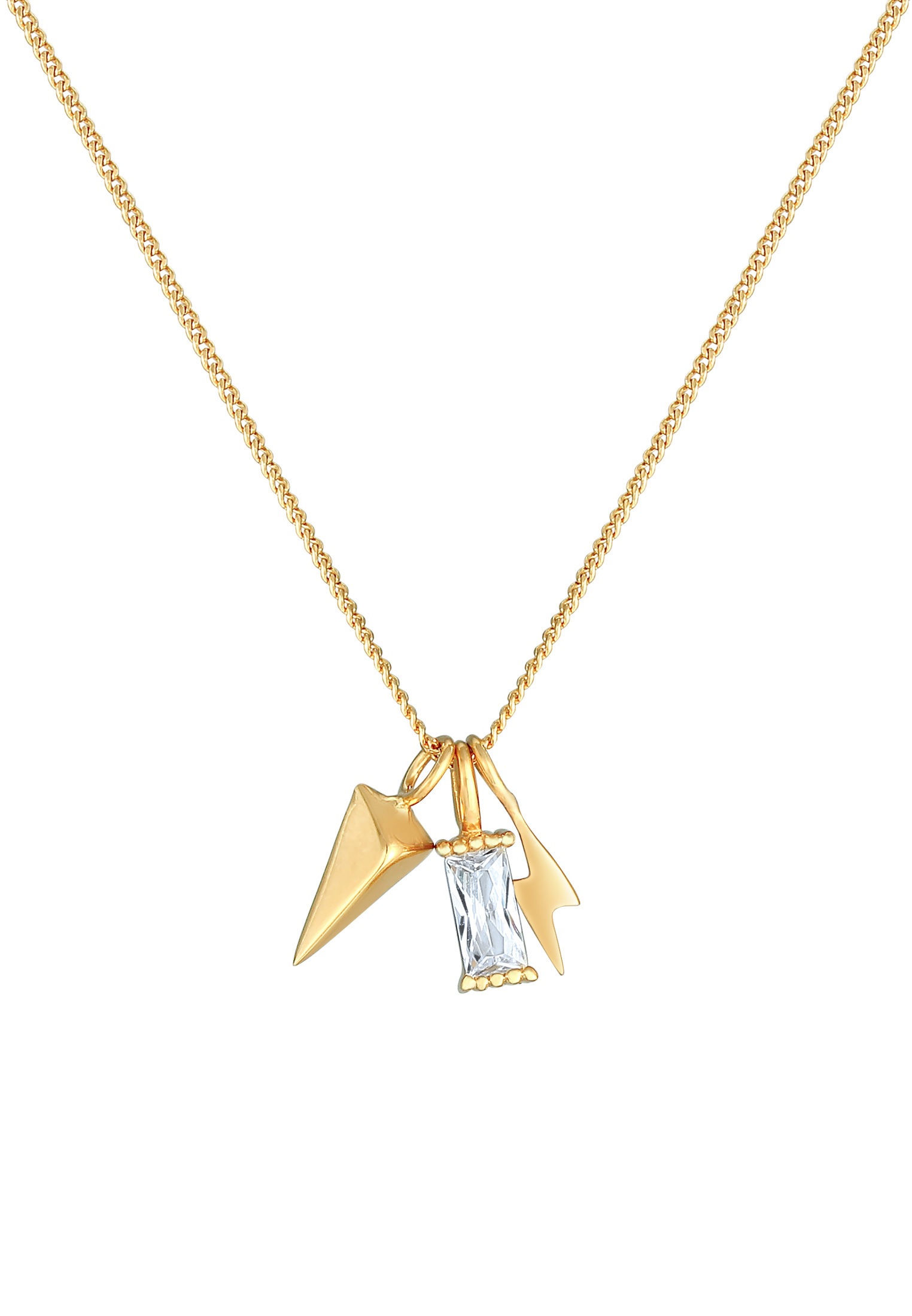Elli Collierkettchen »Zirkonia Rechteck Blitz Pfeil 925 Sterling Silber«