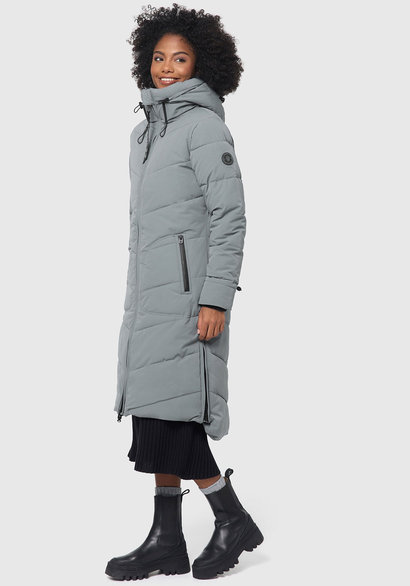Marikoo Winterjacke »Benikoo« mit Kapuze langer Winter Mantel gesteppt