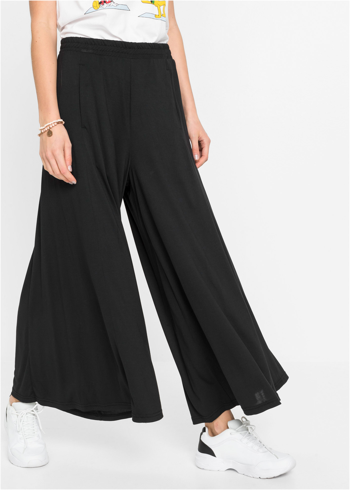bonprix "Jersey-Culotte mit weitem Bein" aus Modal und Polyester, Loose fit Passform, weites Bein