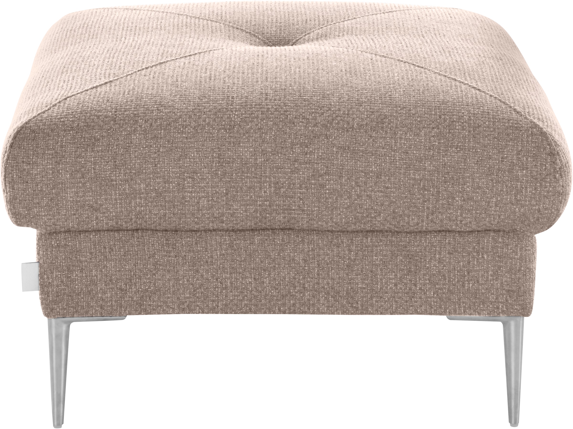 TRENDMANUFAKTUR Hocker »Chilltime, elegant und bequem durch Komfortsitzhöhe 46cm, hoher Fuß« mit eleganter Kreuznaht auf der Sitzfläche