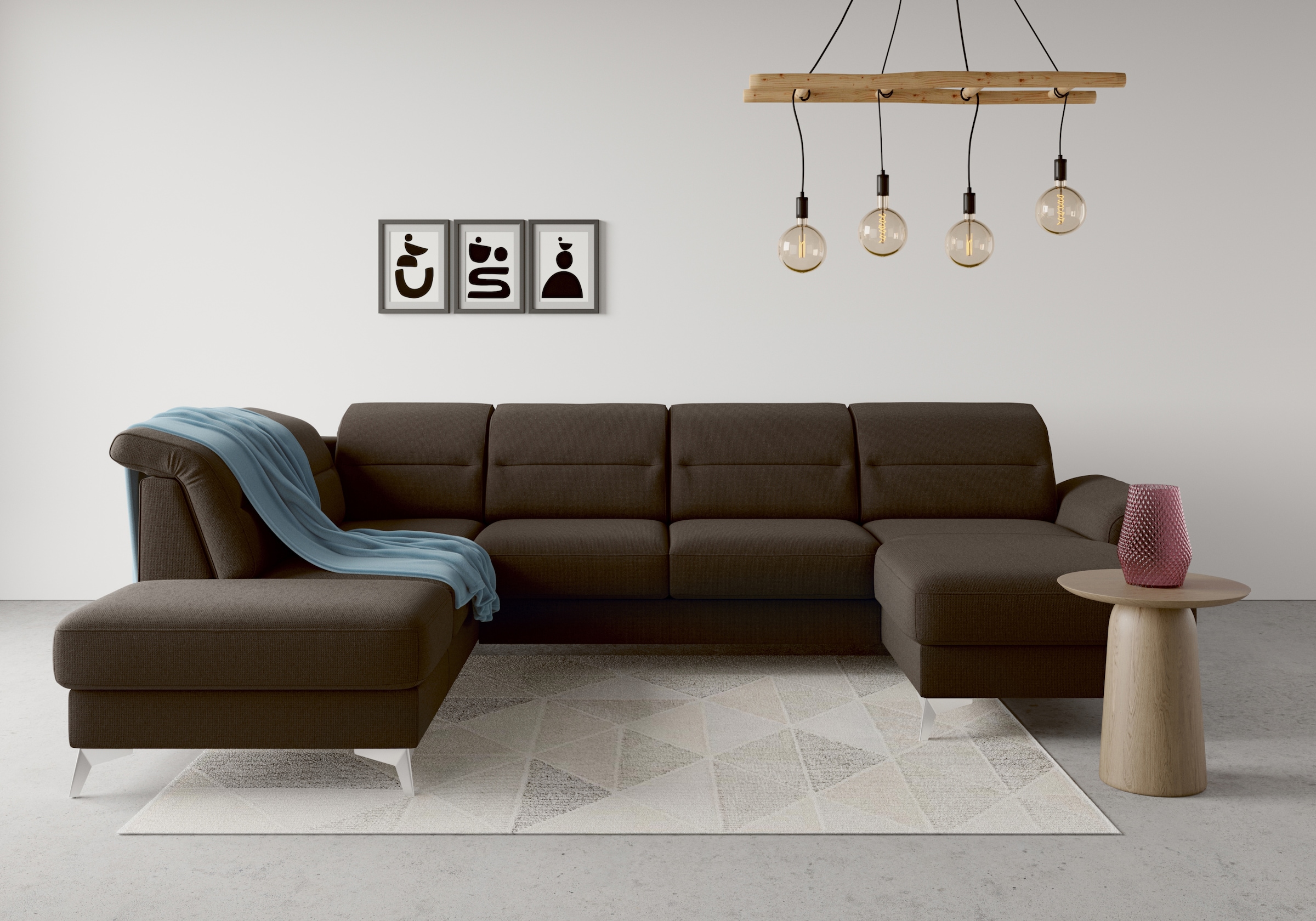 Sit & More Sinatra U-Shape Sectional Sofa espresso 10