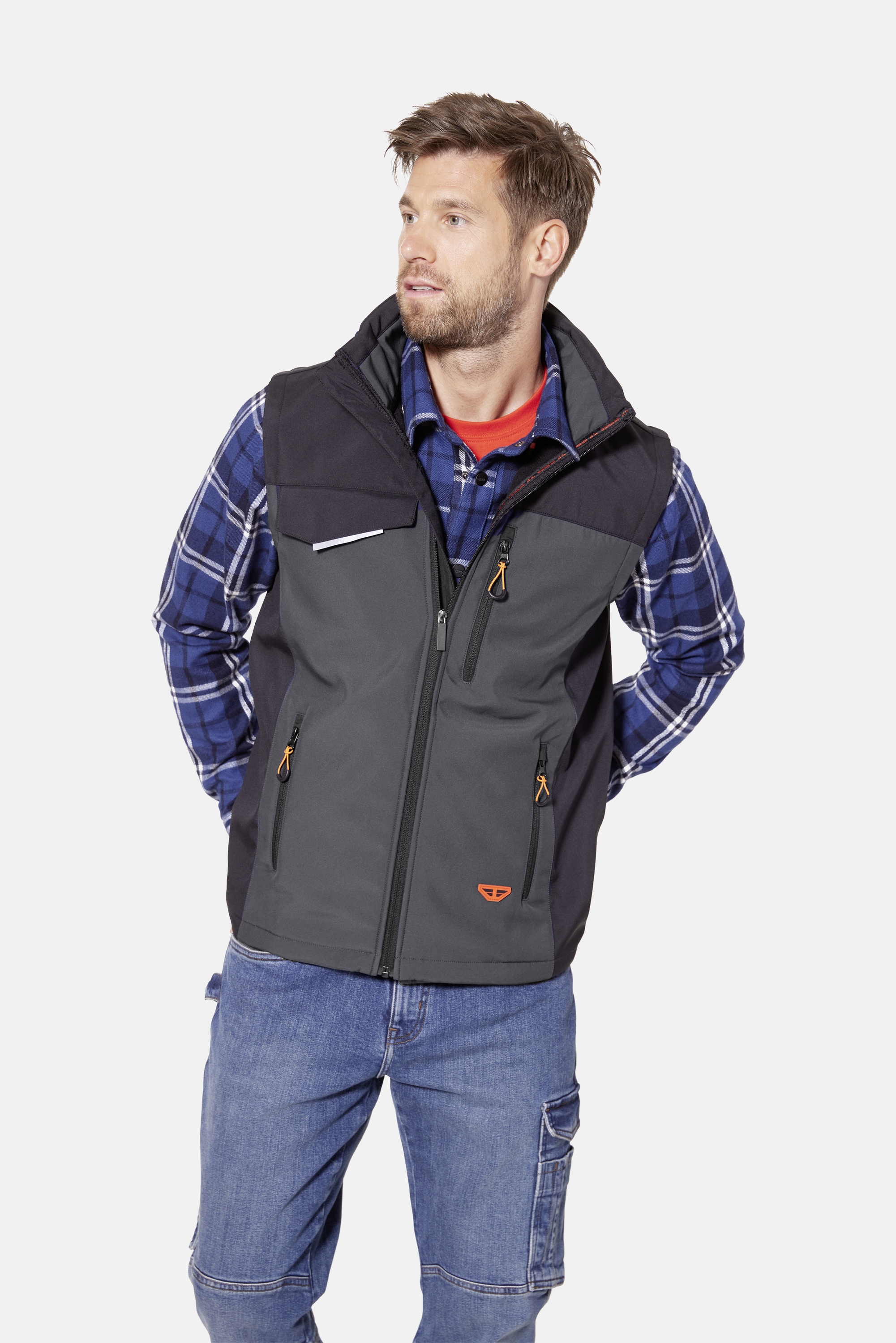 HERO by John Medoox Arbeitsweste "Workwear Arbeits-Cargoweste Softshell" Arbeits-Cargoweste Softshell Funktionsqualität für Herren