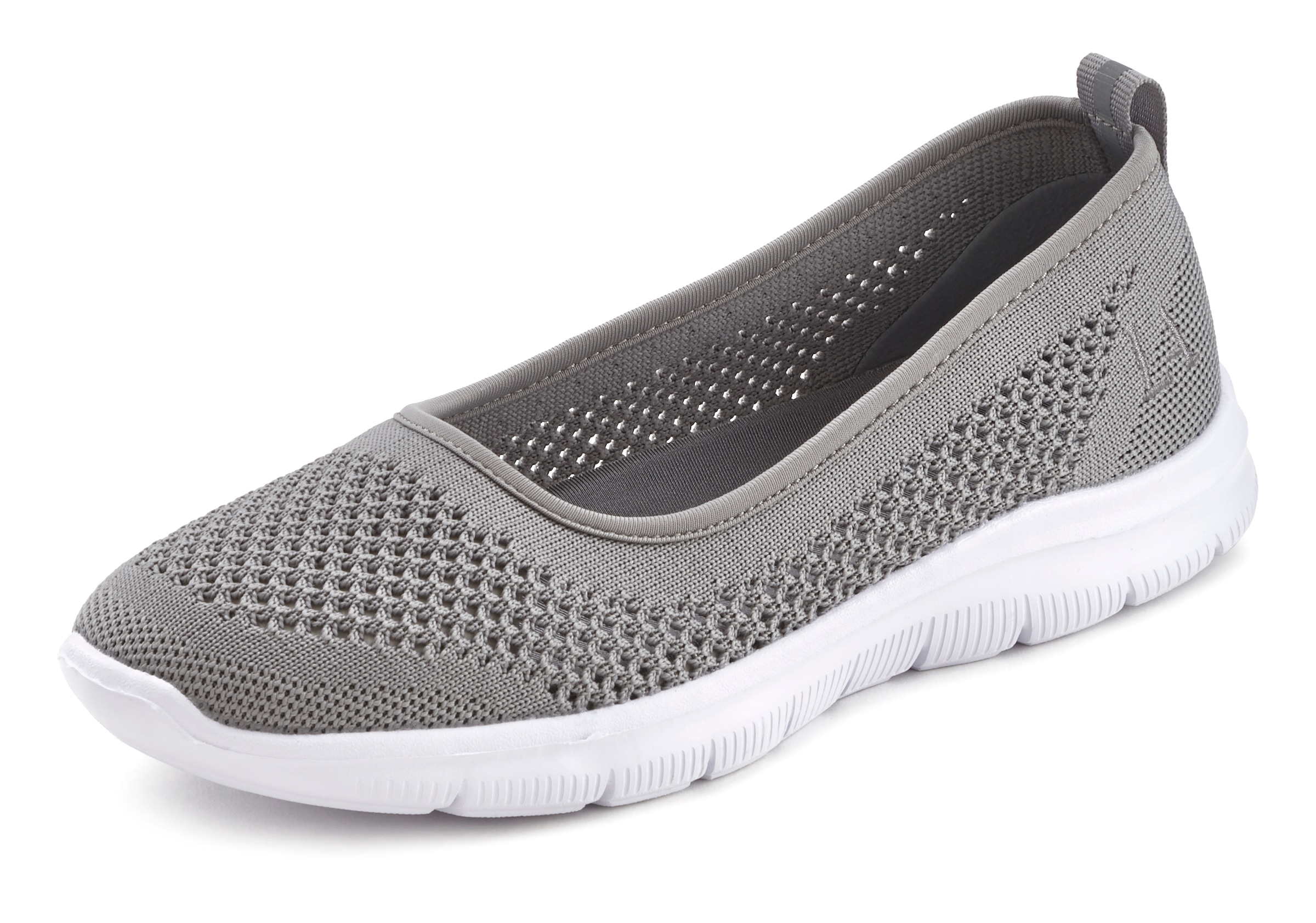 LASCANA Sneaker Ballerinas "ultraleichter Slipper, Slip-On-Sneaker", Freizeitschuh aus Mesh, weicher Innensohle VEGAN