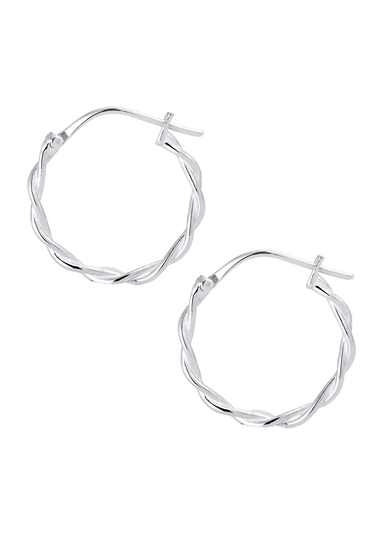 Paar Creolen ELLI "Elli Ohrringe Twisted Gedreht Creole Trend 925 Silber", silber, Ohrringe, Damen, onesize, ohne Stein, Silber 925 (Sterlingsilber) 2
