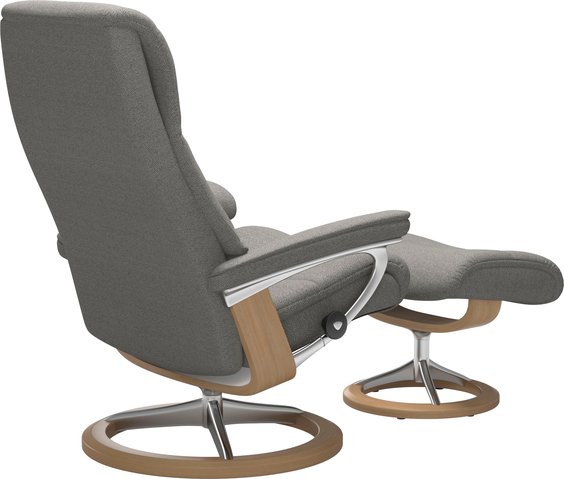 Stressless® Relaxsessel »View«, (Set, Relaxsessel mit Hocker), mit Signature Base, Größe M,Gestell Eiche
