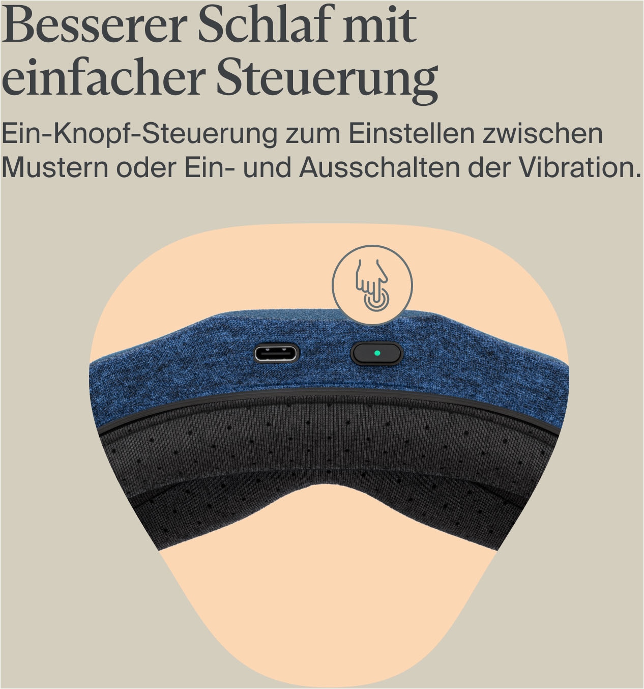 Therabody Gesichtsmassagegerät »SleepMask Verdunkelungs-Augenmaske, Vibrationen für besseren Schlaf«, 3 Vibrationsmuster, inkl. TheraMind-Sound, abnehmbar, waschbar