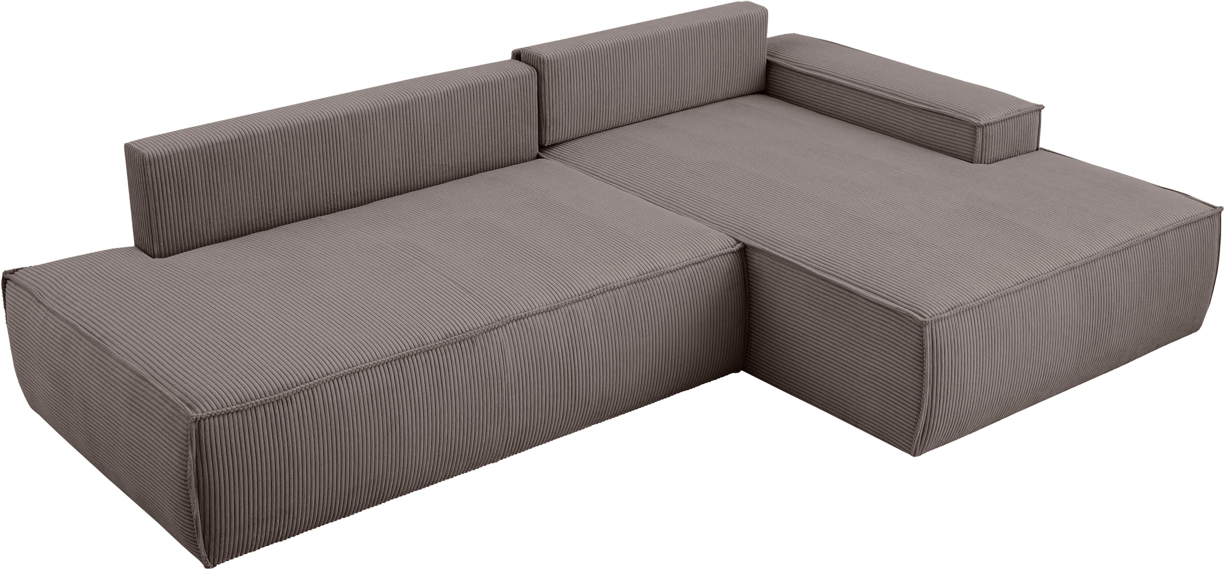 Home affaire Ecksofa »SHERWOOD, Schlafsofa in L-Form offen (275cm), Cord, Leinenoptik«, Schlaffunktion und Bettkasten, Kedernaht, hoher Sitz- & Liegekomfort