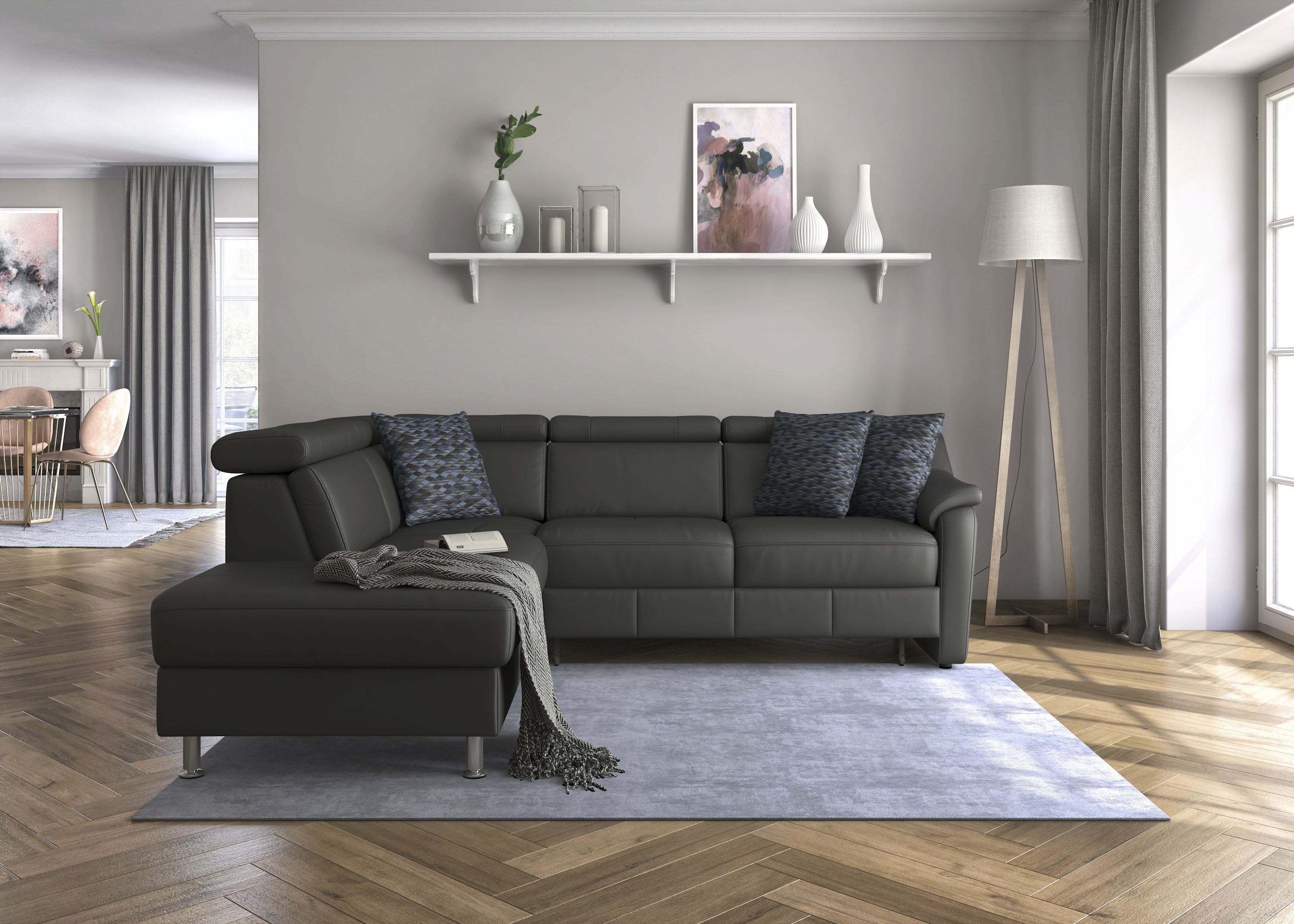 Thumbnail - sit&more Ecksofa "Freetown L-Form" inklusive Kopfteilverstellung und komfortablem Federkern