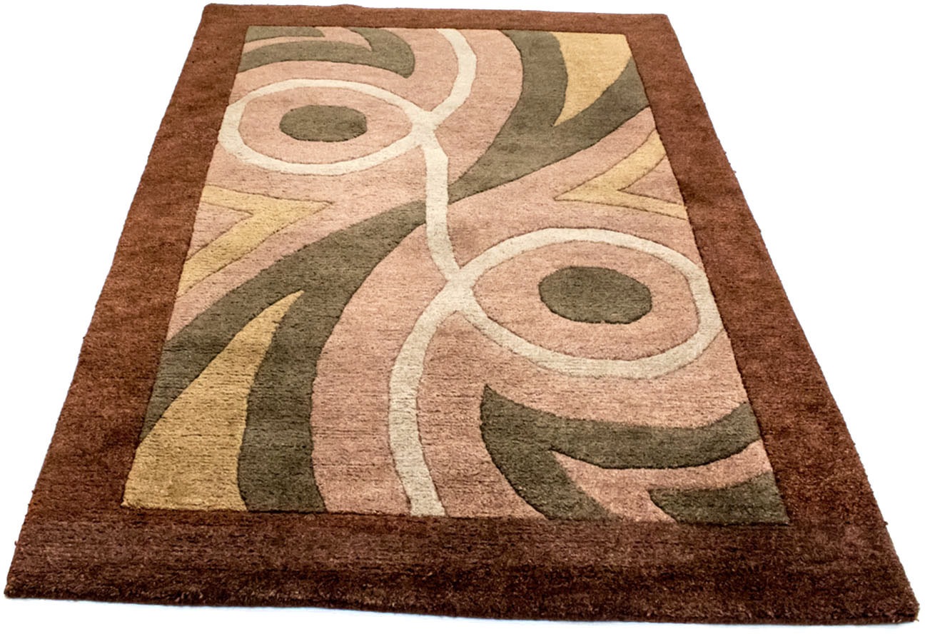 Morgenland Wollteppich Nepal Teppich Handgeknupft Braun Rechteckig 18 Mm Hohe Handgeknupft Kaufen Baur