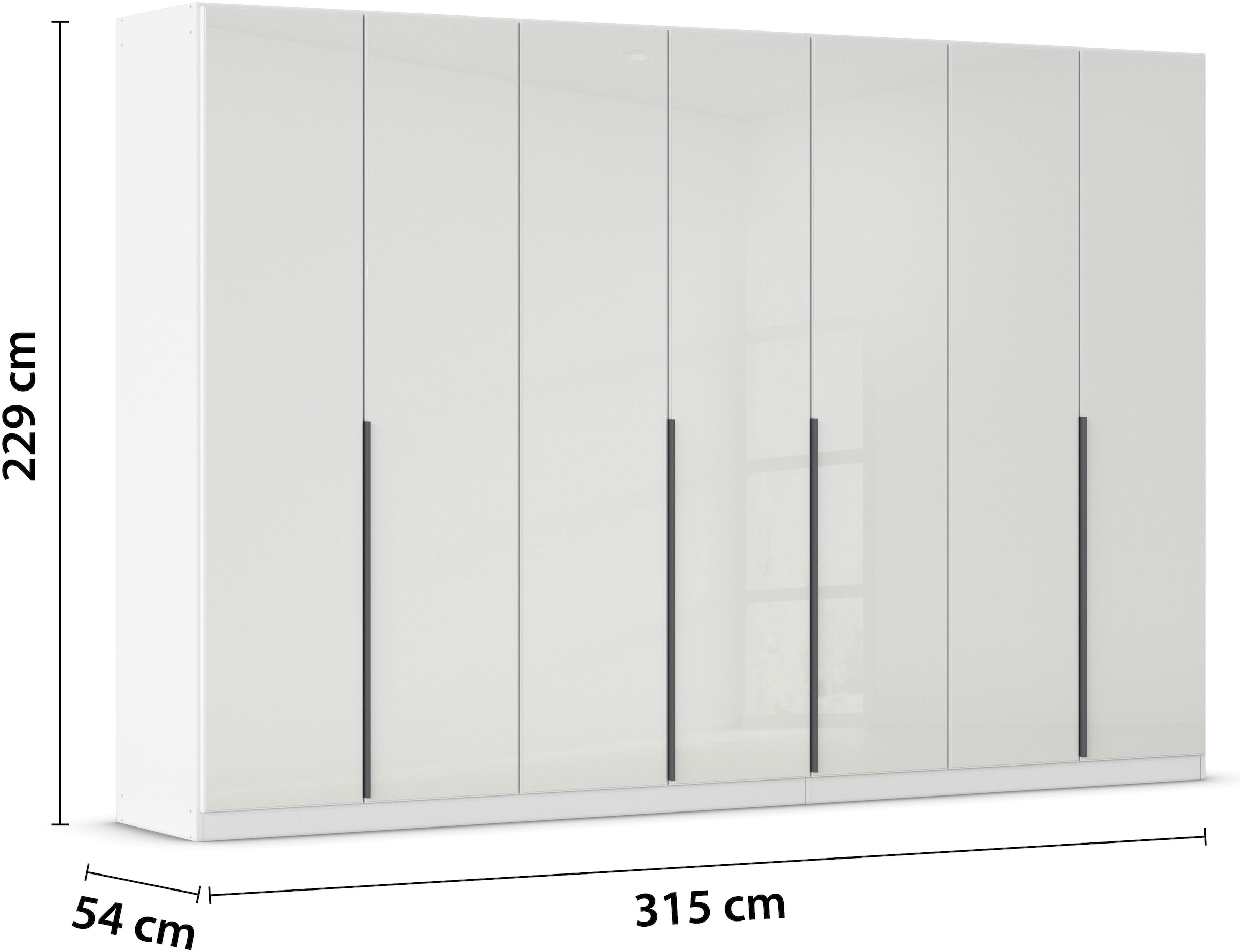rauch Drehtürenschrank »Kleiderschrank Kleiderschränke Schrank Garderobe AGORDO mit Glasfront«, (in zwei Griff-Farben), durchdachte Innenausstattung, in 6 Breiten und 2 Höhen MADE IN GERMANY