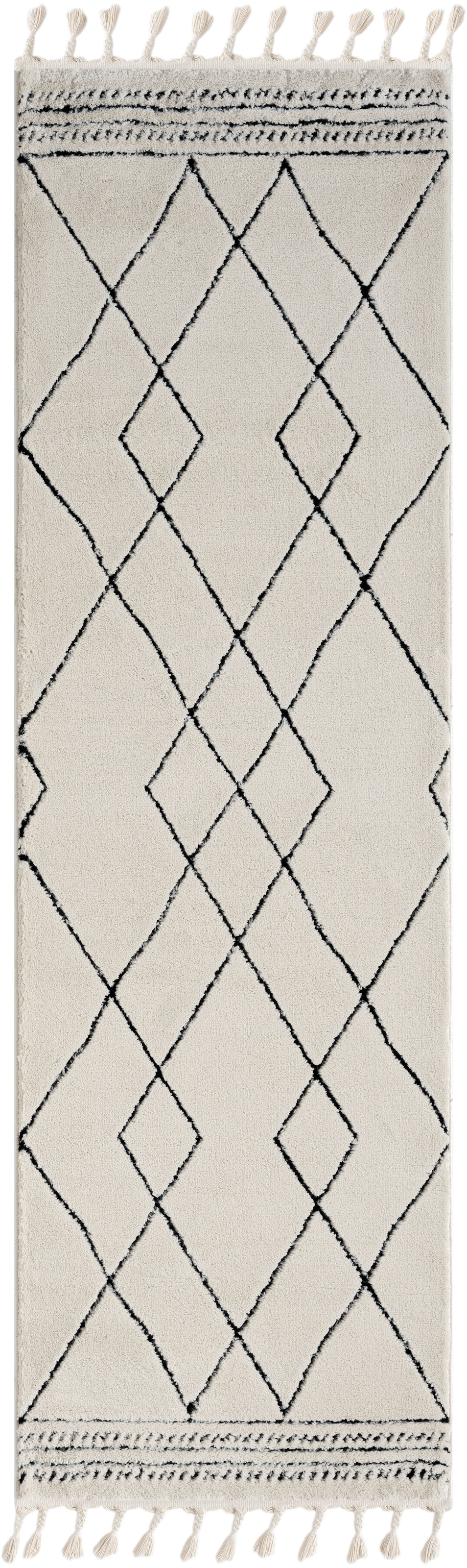 Myflair Möbel & Accessoires Hochflor-Läufer »Moroccan Design«, rechteckig, 24 mm Höhe, modern, marokkanisches Design, Rauten Muster, weich durch Hochflor