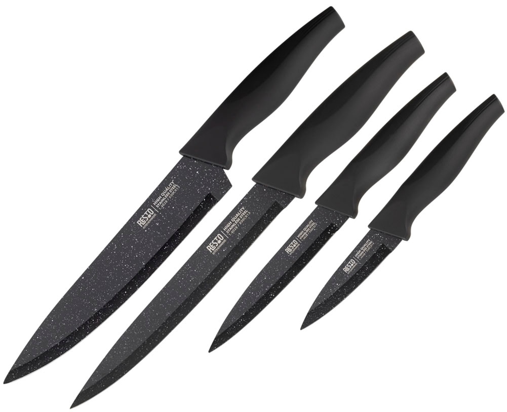 RESTO Kitchenware Messer-Set "Leo, Edelstahlmesser 4-teilig in Magnet-Geschenkbox" Kochmesser, Tranchiermesser, Universalmesser, Gemüsemesser