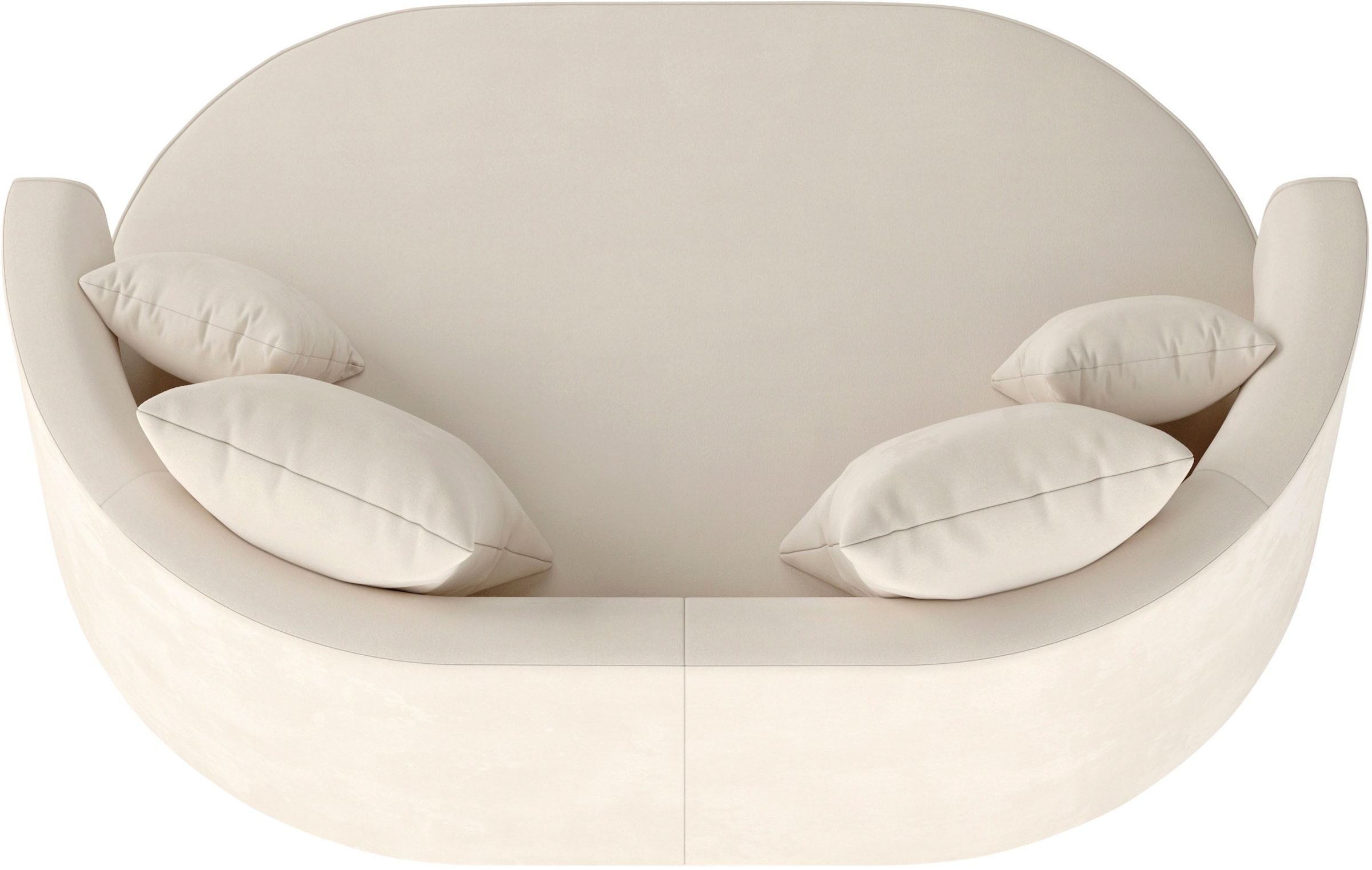 LeGer Home by Lena Gercke 2,5-Sitzer »ISALIE, rundes Loungesofa, mit Kissen, perfekt gepolstert«, moderne Stoffe, mit 4 Zierkissen, extra große Sitzfläche