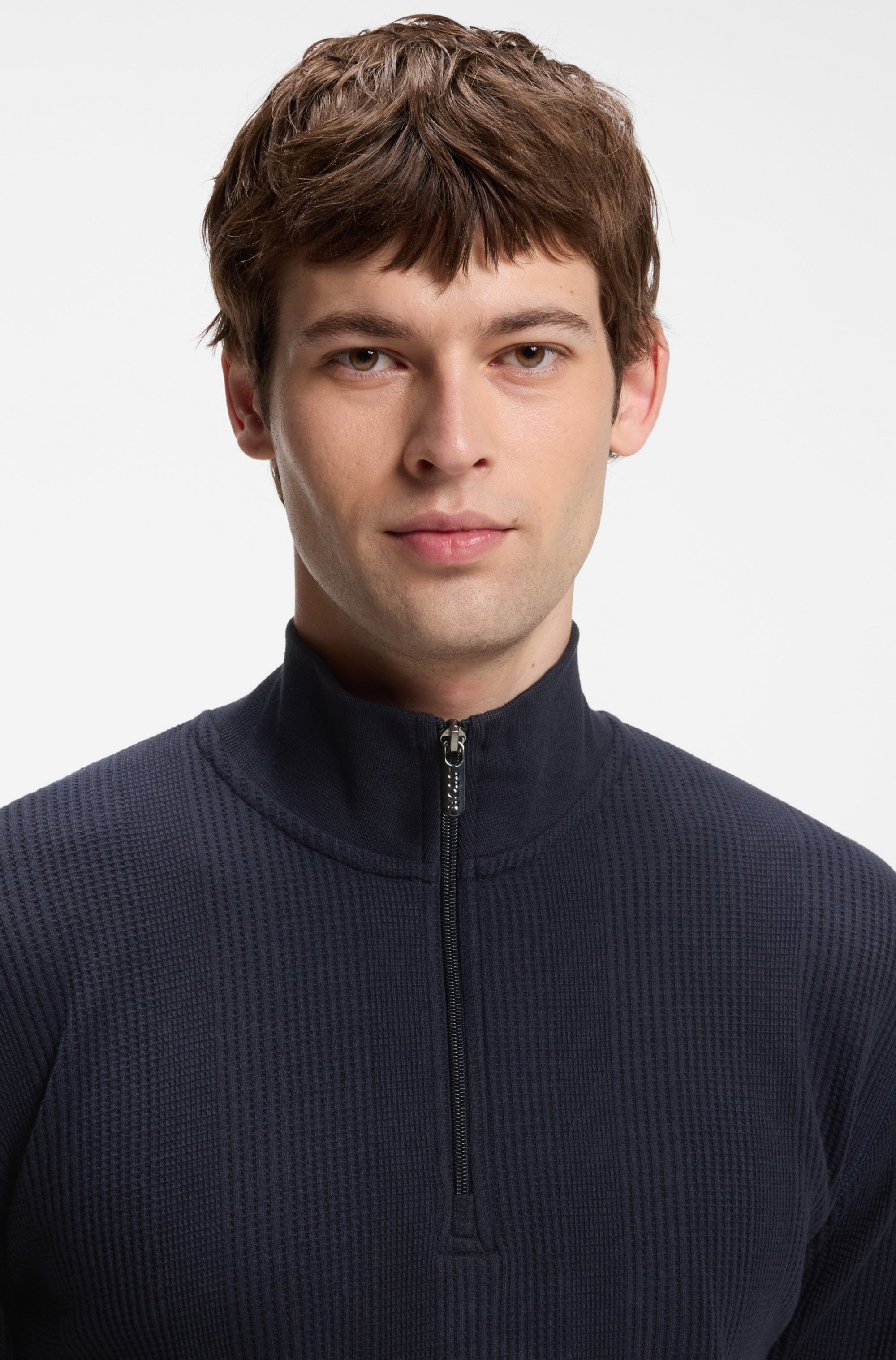 BOSS Sweatshirt »Structure 1/4 Zip«, mit Stehkragen
