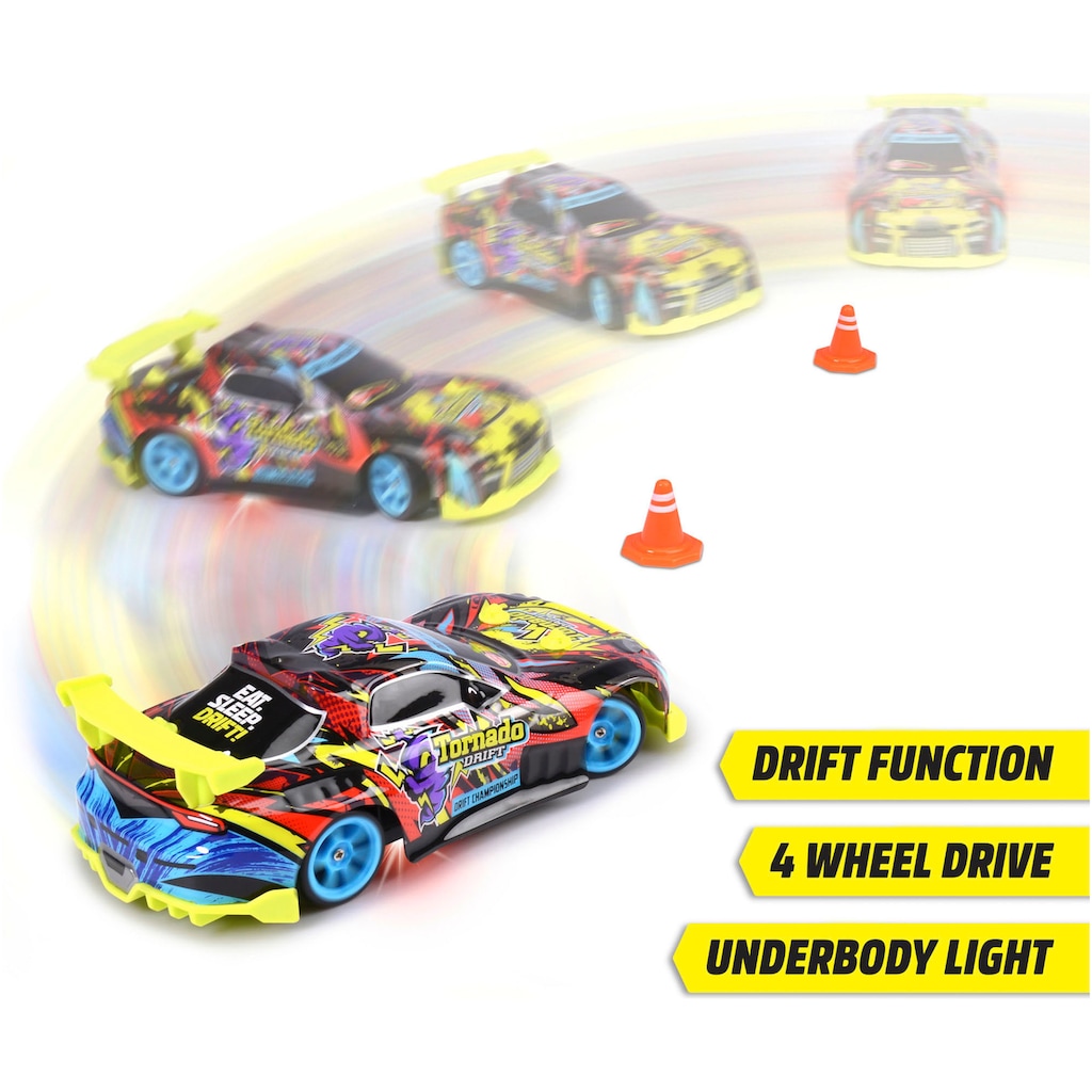 Dickie Toys RC-Auto »RC Tornado Drift, 2,4 GHz«, mit Beleuchtung und Allradantrieb