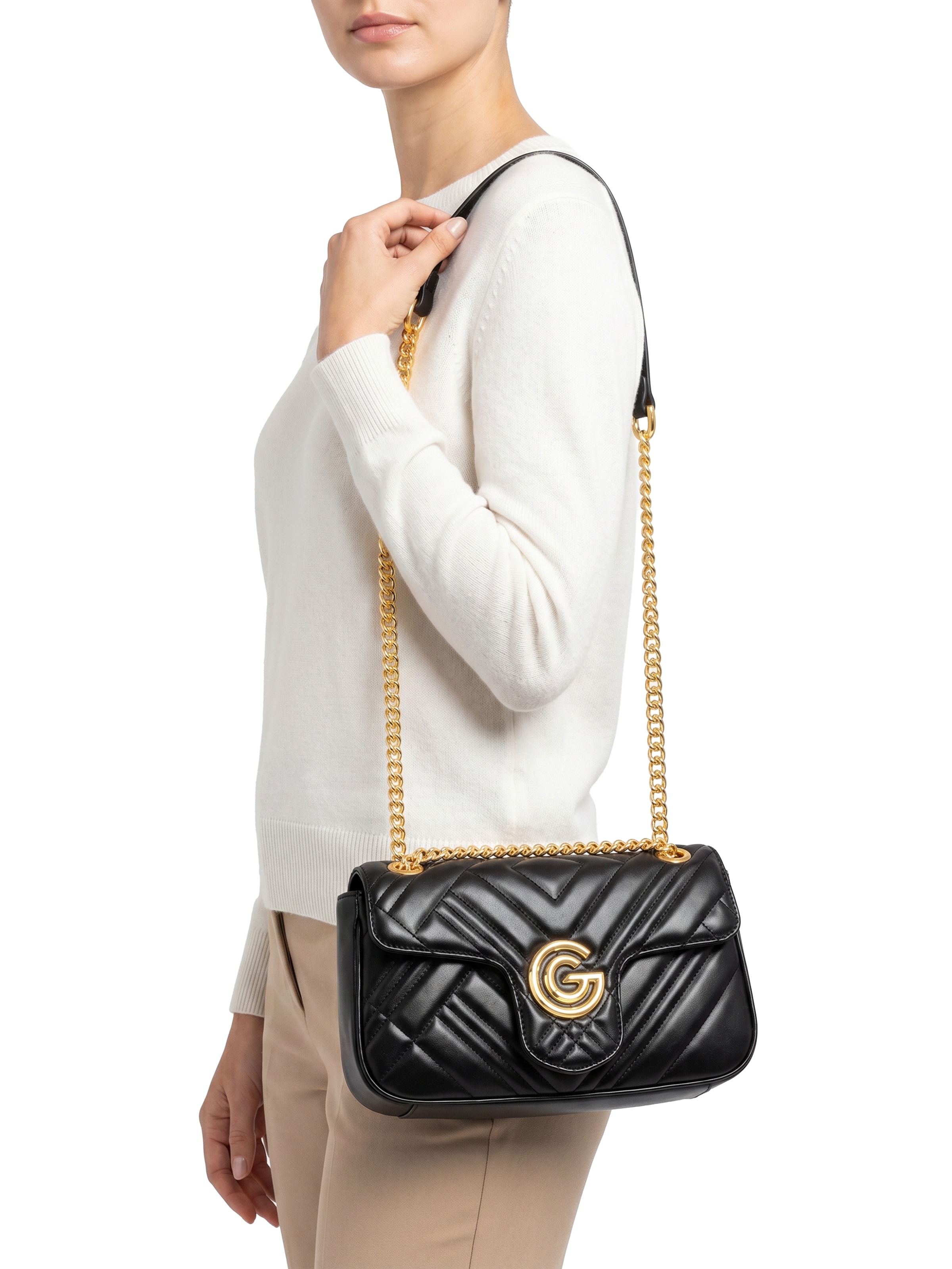 Gabriella GUCCI Umhängetasche »CINDY« Damen Umhängetasche, Handtasche, Tragetasche mit Logoverzierung