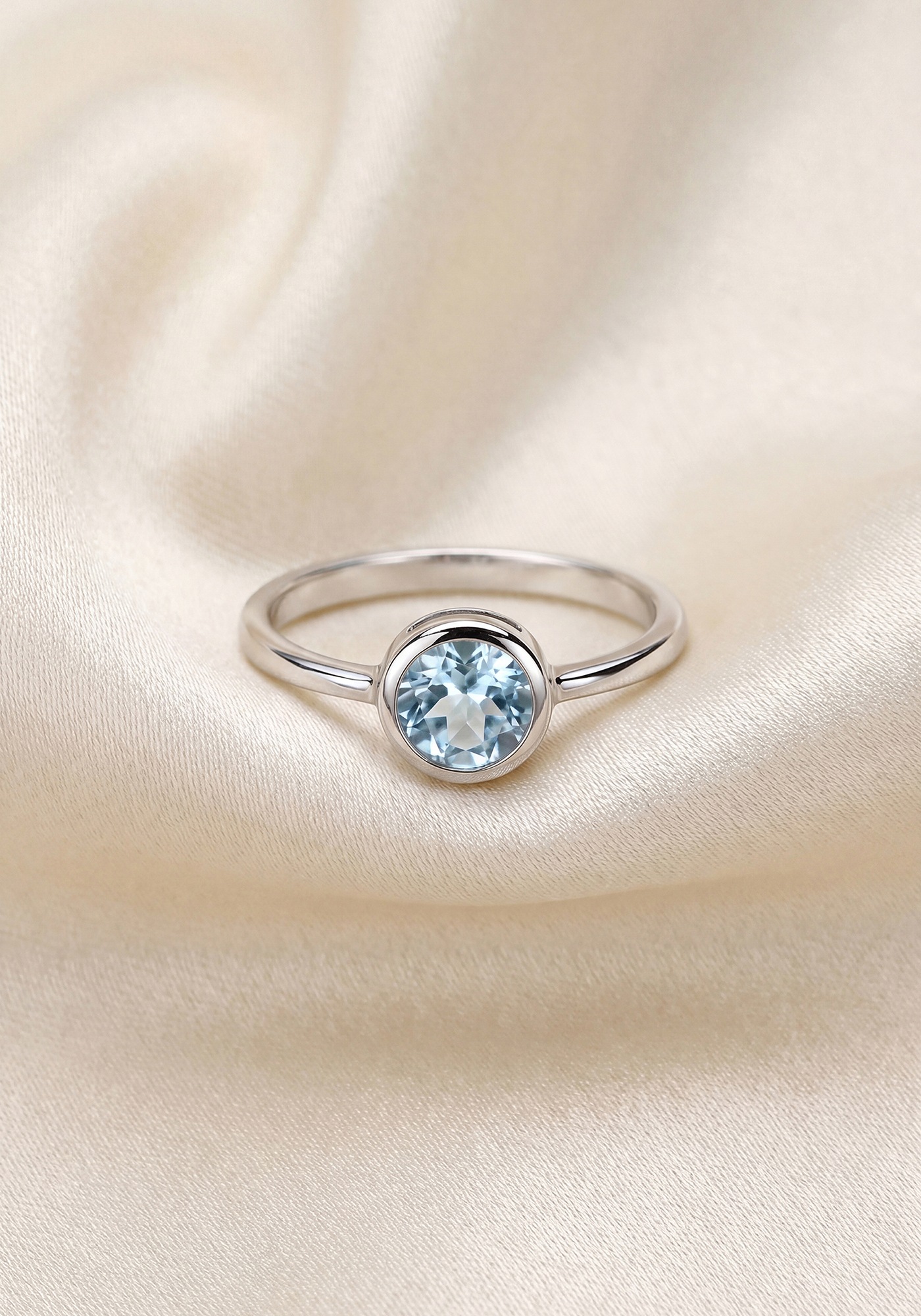 JOBO Fingerring 925 Silber mit Blautopas