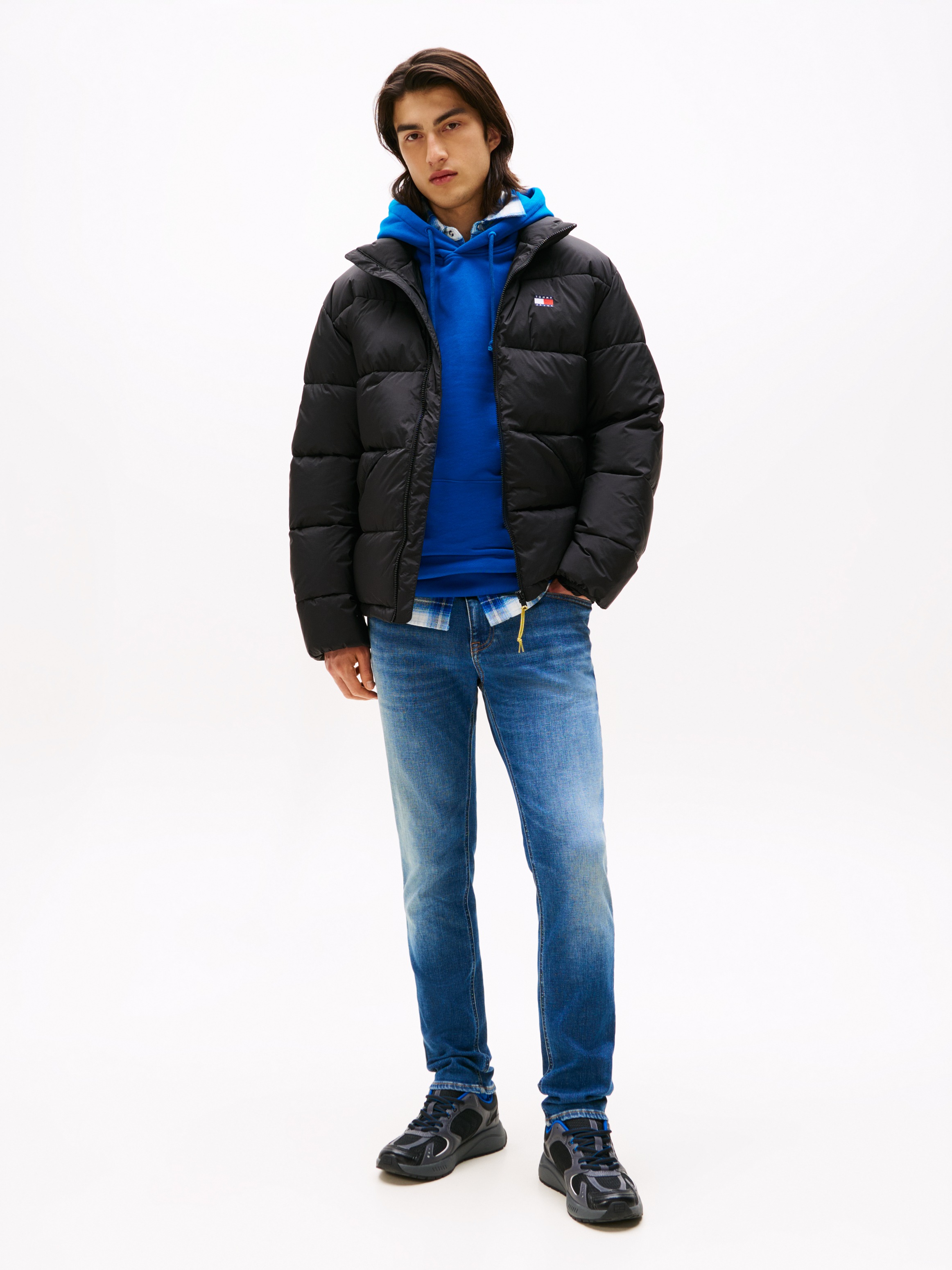 Tommy Jeans Gerade Jeans »Scanton Slim«, Mit Markenlabel aus Leder hinten