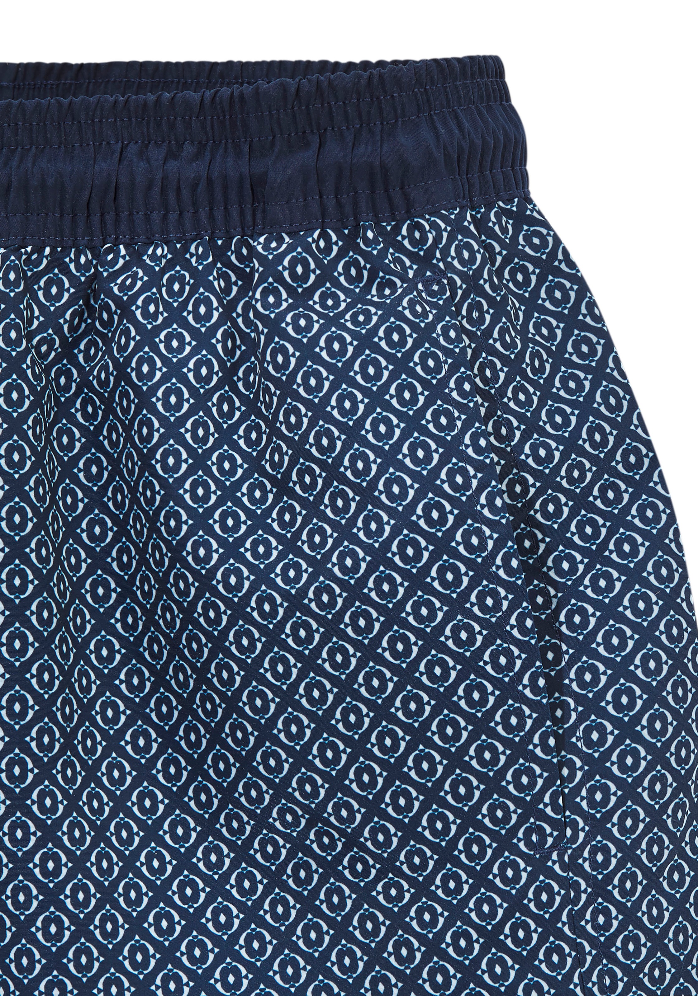 Badeshorts S.OLIVER, Herren, Gr. XL, N-Gr, blau (marine bedruckt), Recycling-Polyester, bedruckt, Badehosen Badeshorts, mit kontrastfarb 3