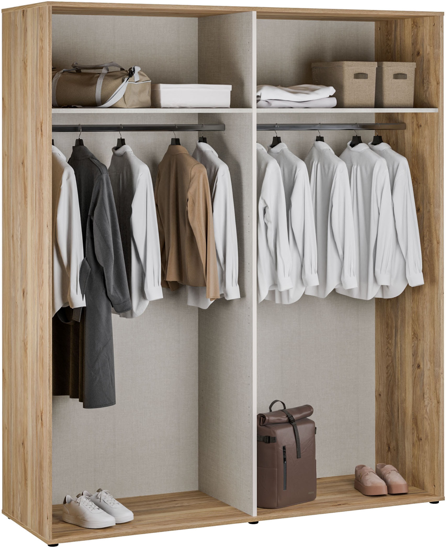 FORTE »Forte Seravel Drehtürenschrank, Lamellenoptik, 4 Türen« B/H/T 179,3/214,3/59,4 cm, Zubehör optional bestellbar