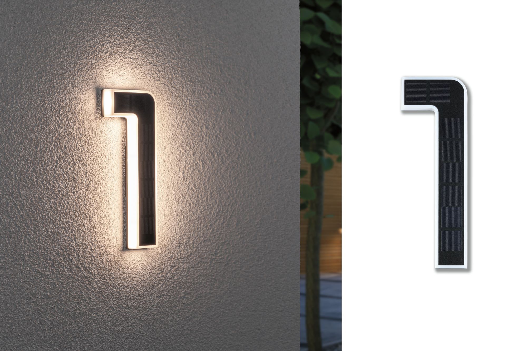 | 1 LED 0-9 LED-Modul, Akku »Solar BAUR Paulmann Außen-Wandleuchte flammig-flammig, Hausnummer«, wechselbar Hausnummern wählbar,